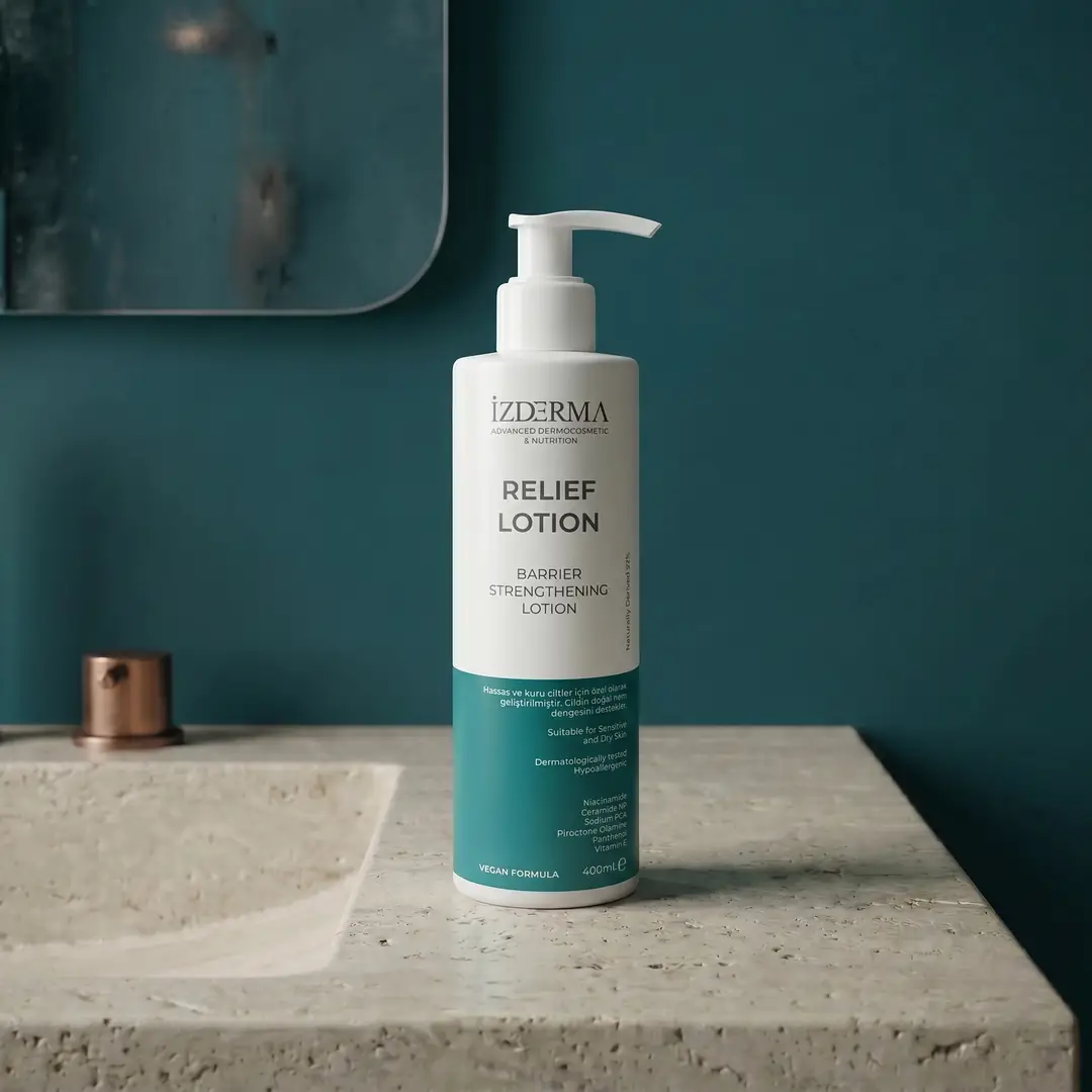 Relief Lotion banyo rafında