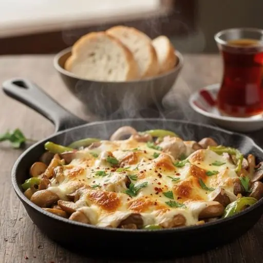 Kaşarlı mantar sote