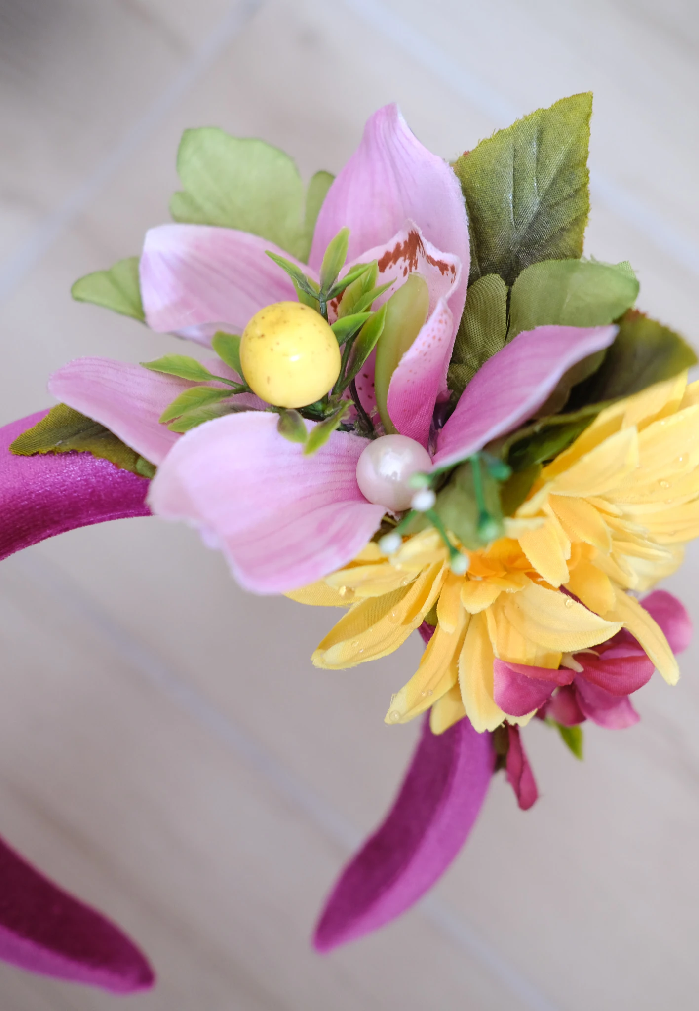 Pembe Çiçekli Taç, Festival Tacı, Nişan Tacı, Lohusa Tacı