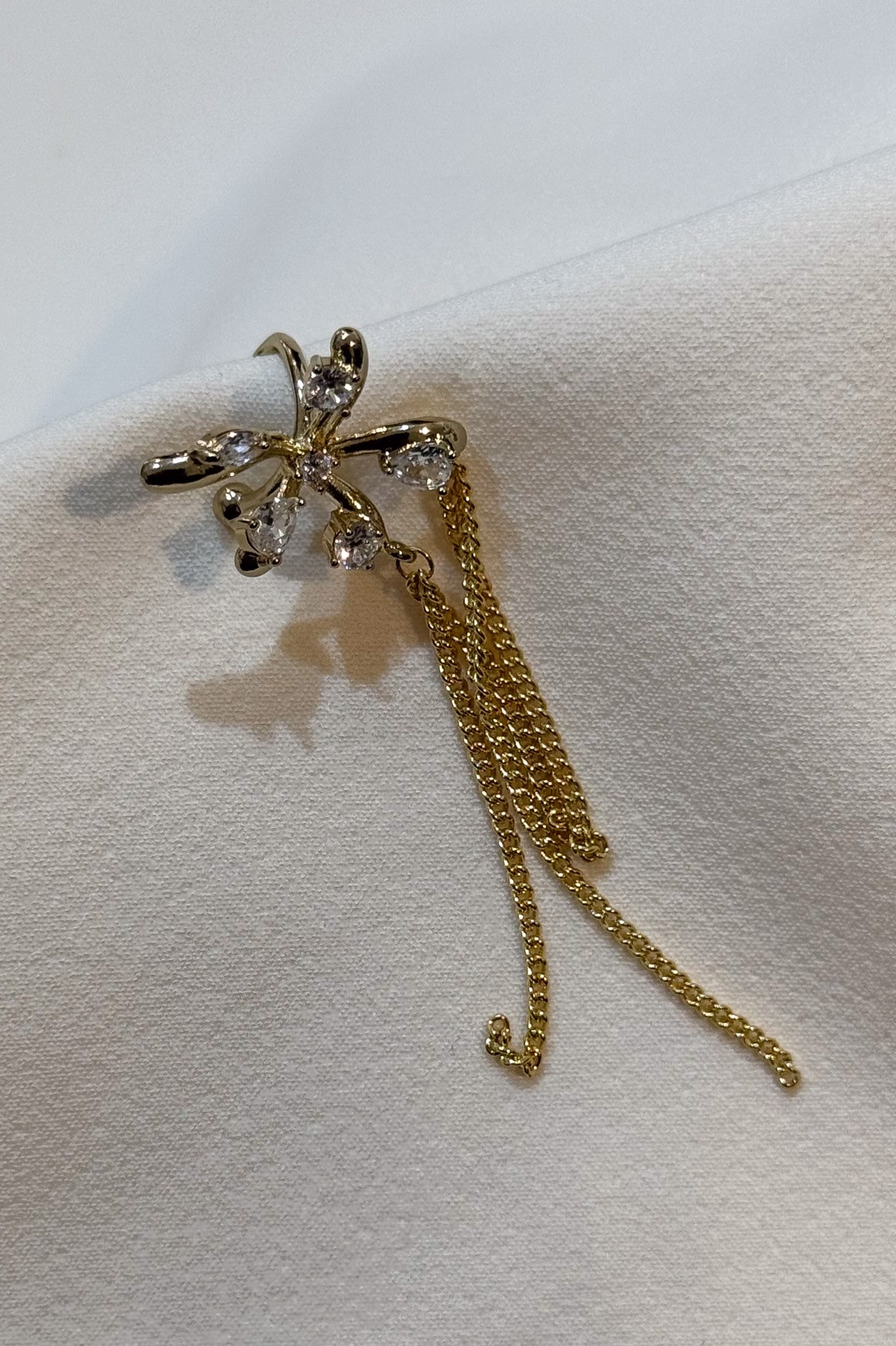 Gold-Silver Taşlı Çelik Earcuff