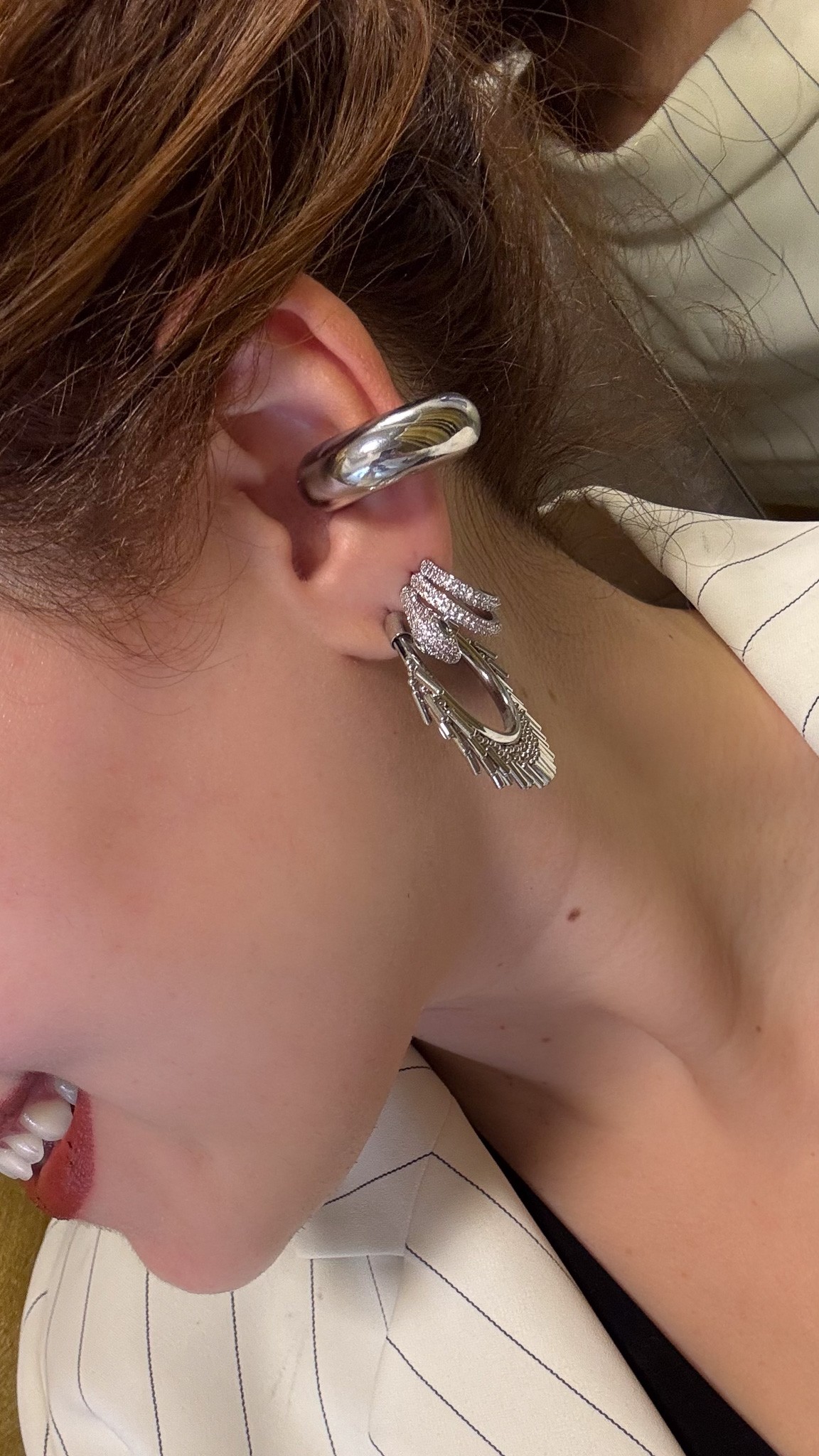 Gümüş Renk Kalın Bombeli Earcuff - 1 Adet