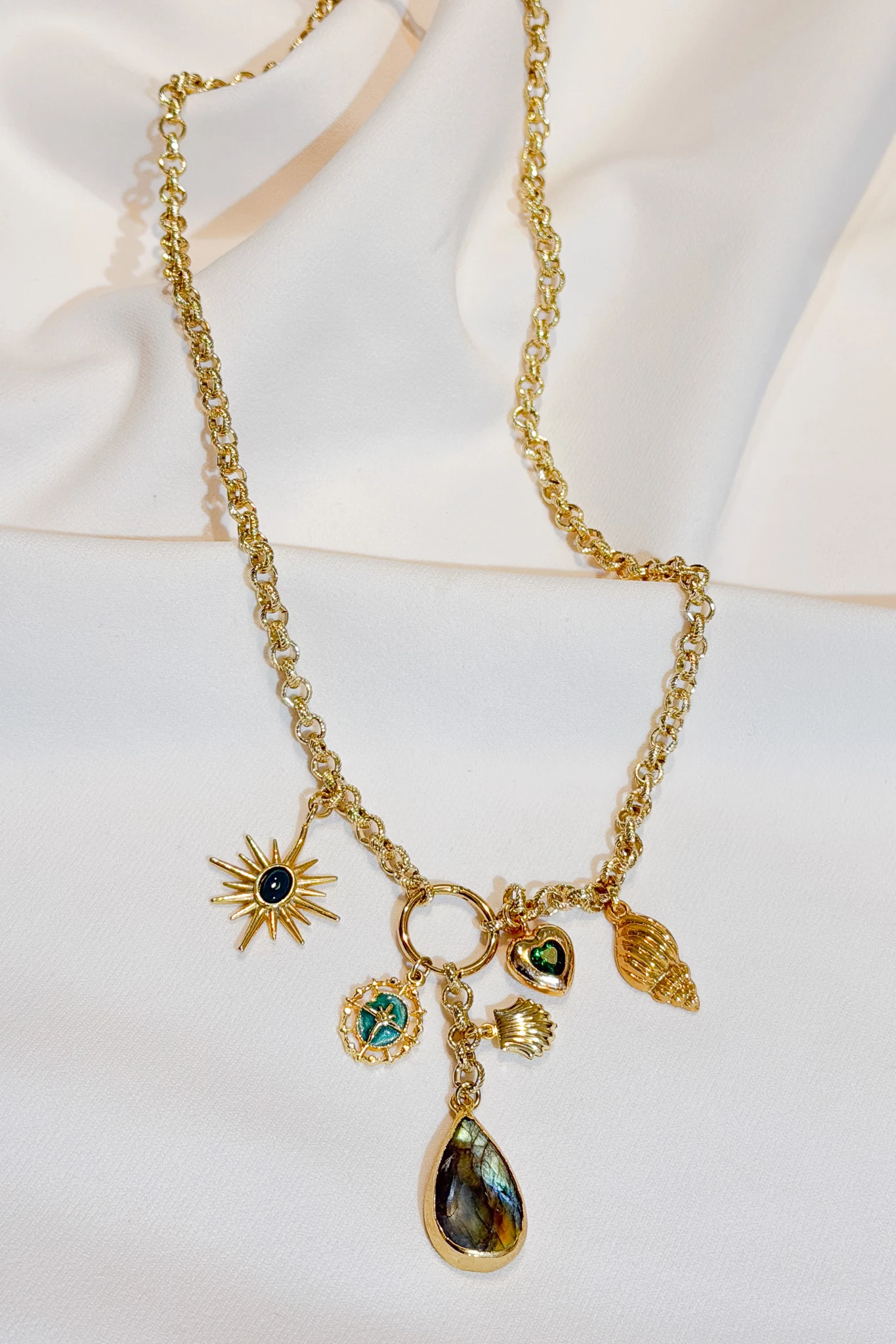 Labradorit Doğal Taş Kolye