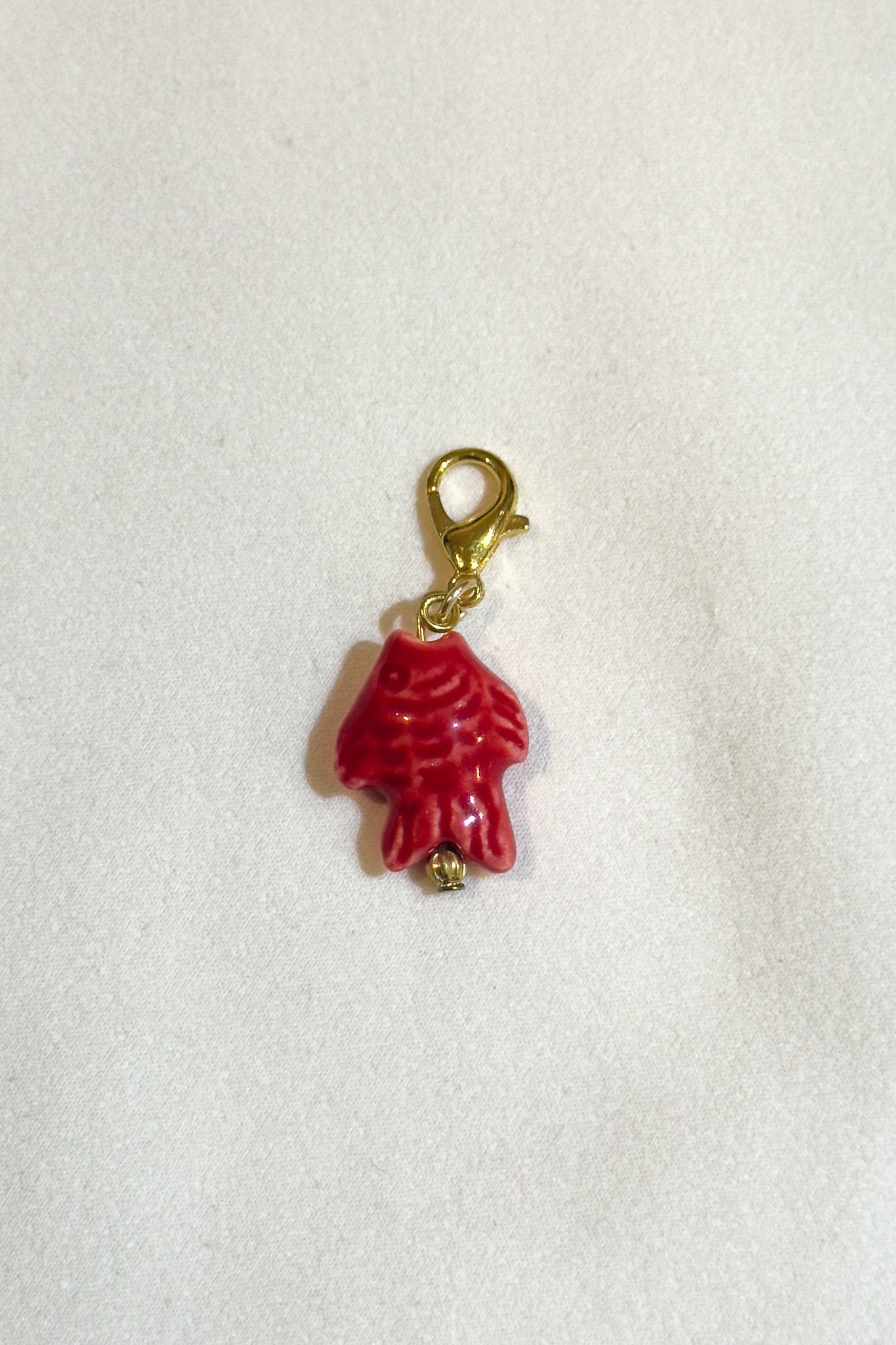 Murano Cam Kırmızı Balık Charm