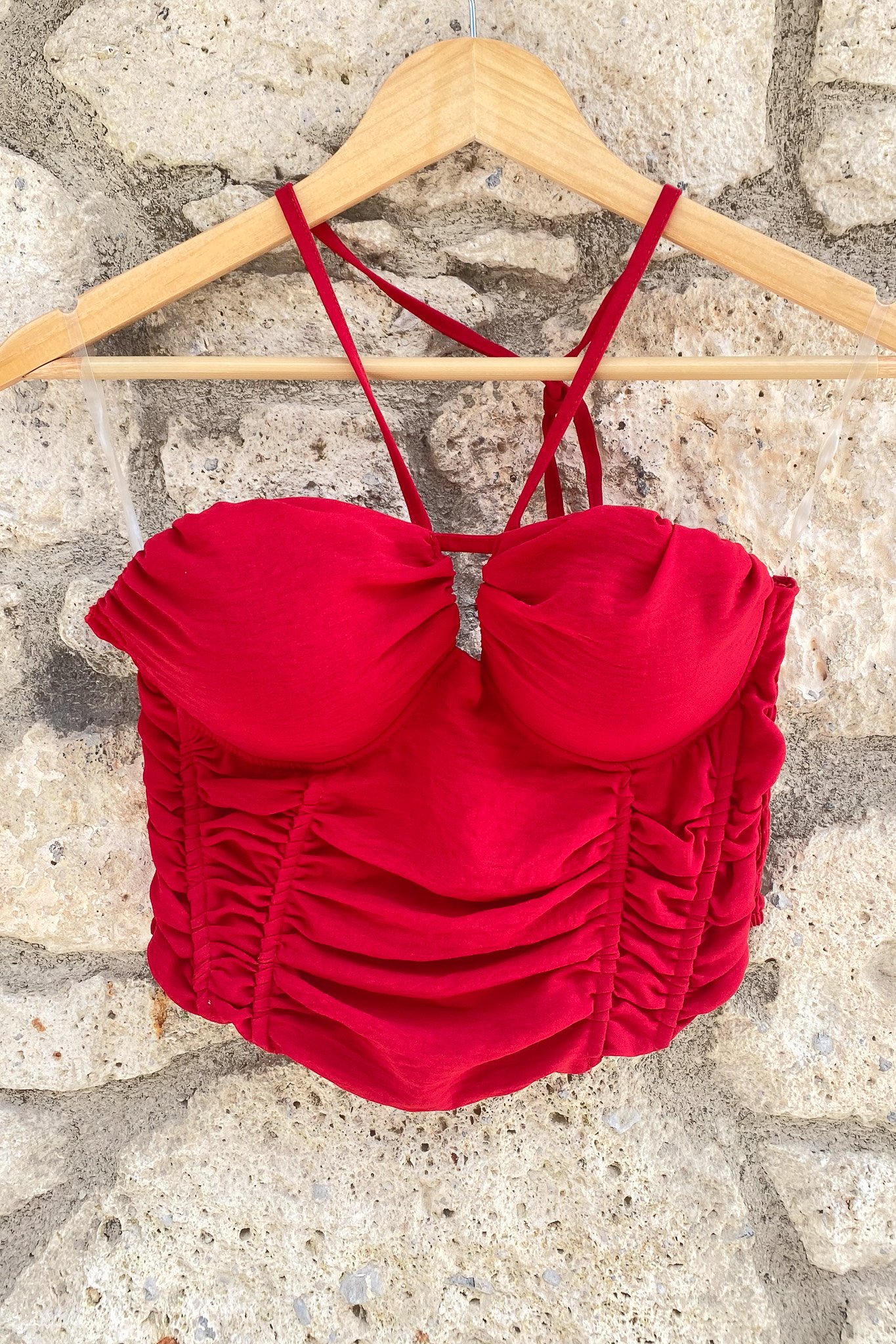 Kırmızı Korse Crop