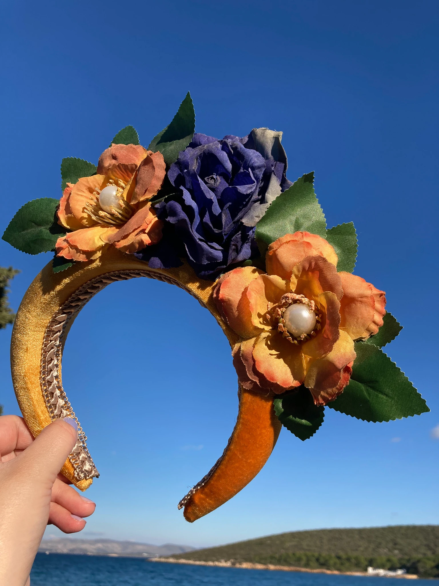 Turuncu Çiçekli Taç, Festival Tacı, Nişan Tacı, Lohusa Tacı