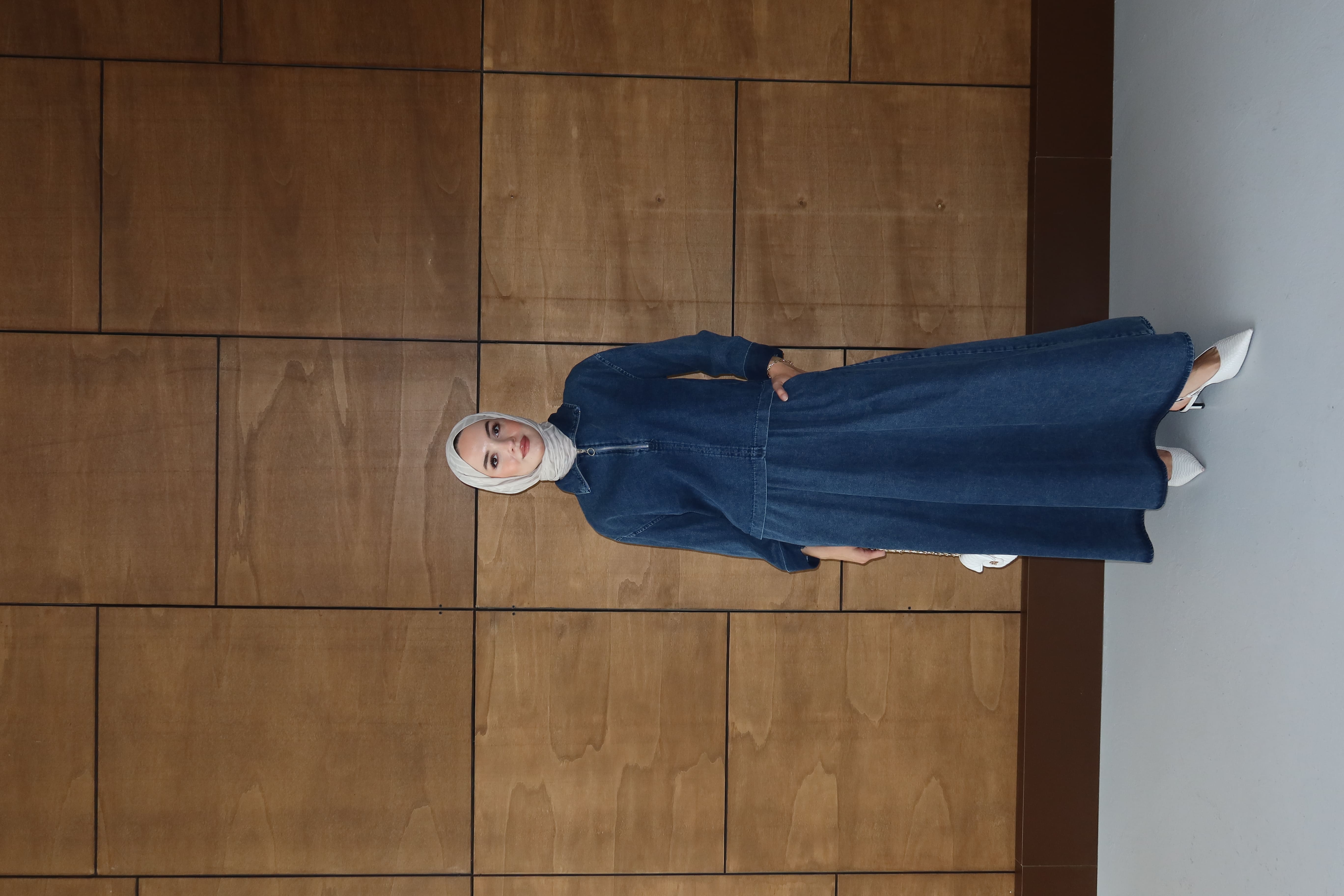 Tesettür Fermuarlı Kot Takım