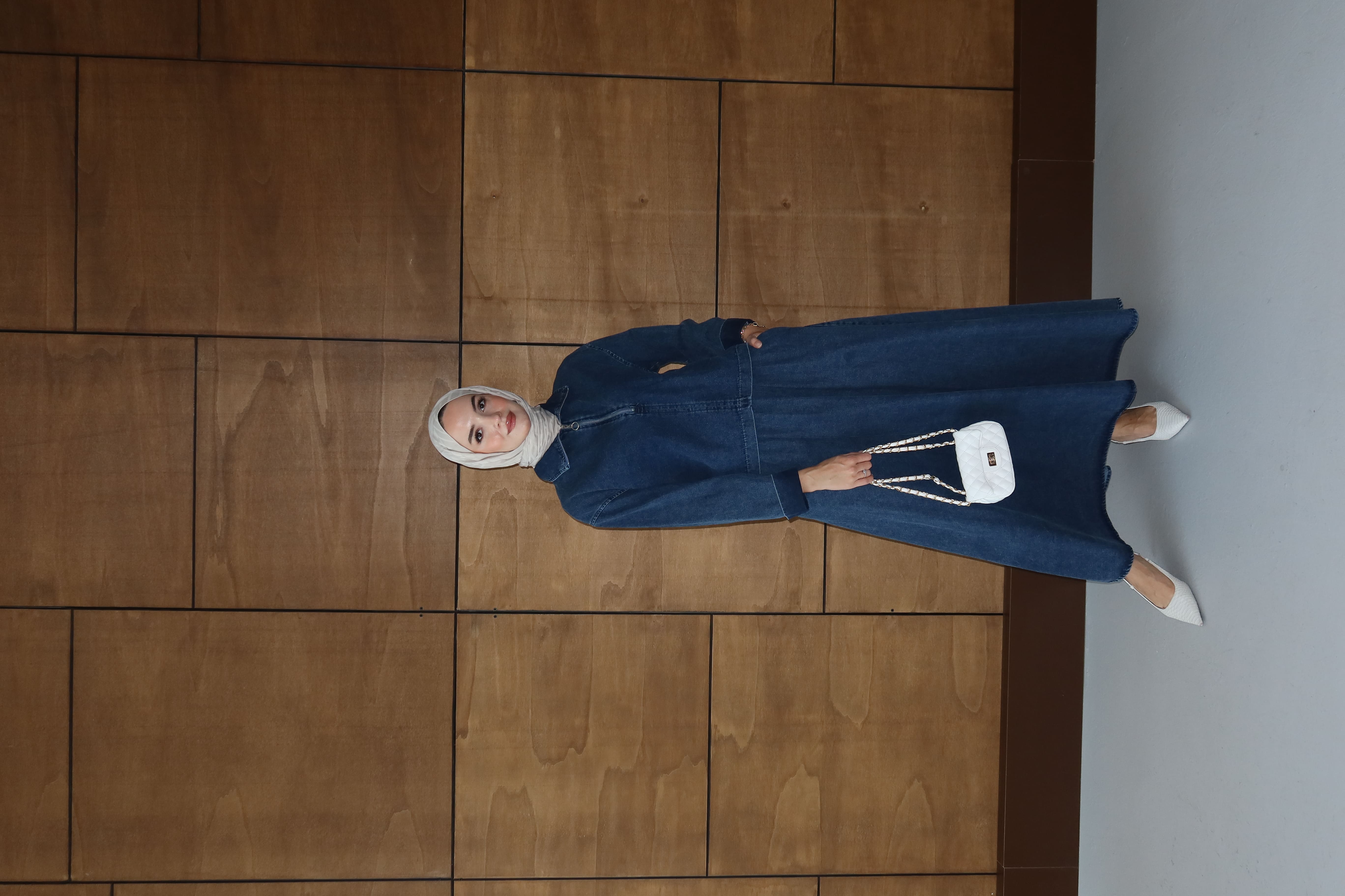 Tesettür Fermuarlı Kot Takım