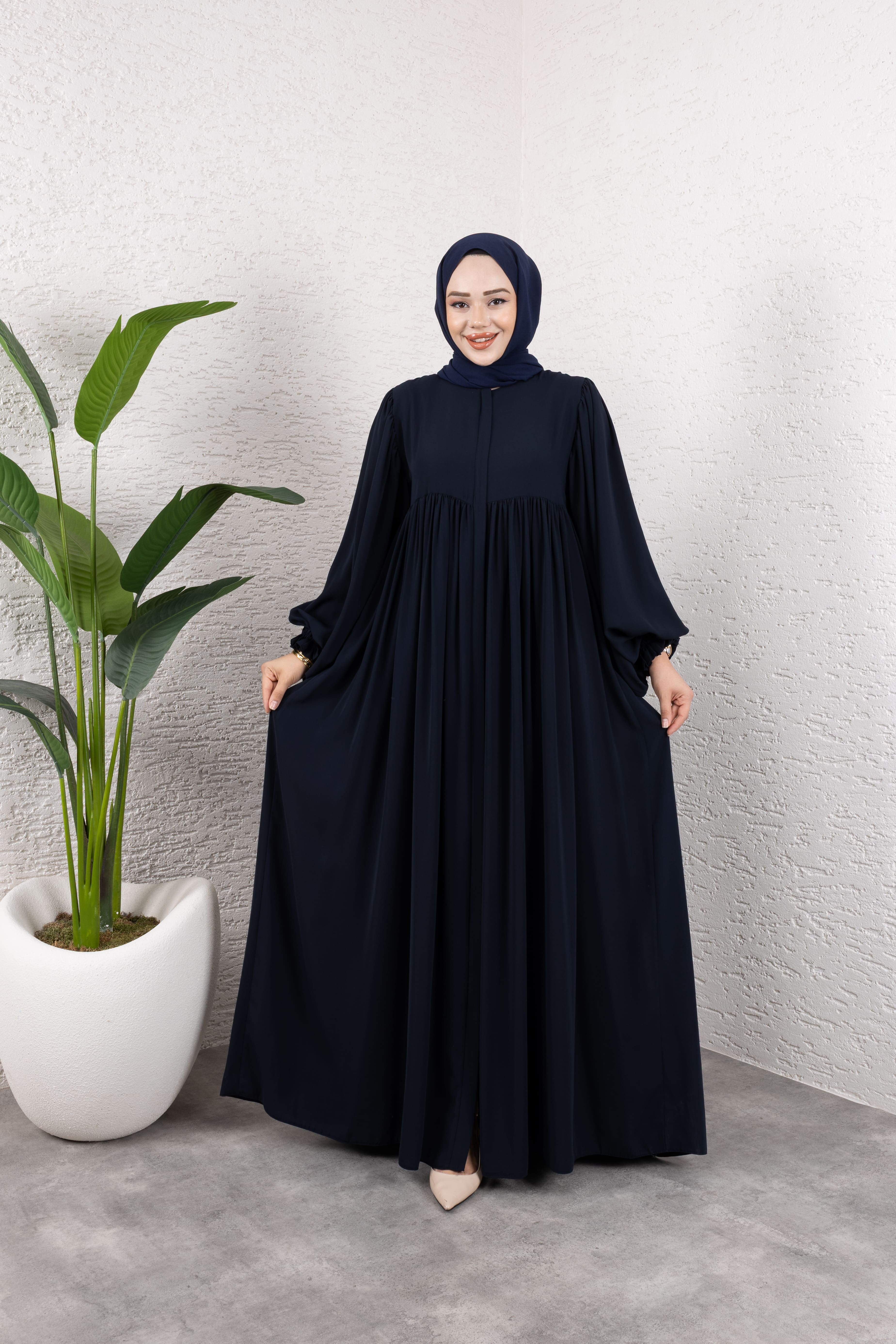Tesettür Gizli Fermuarlı Ferace