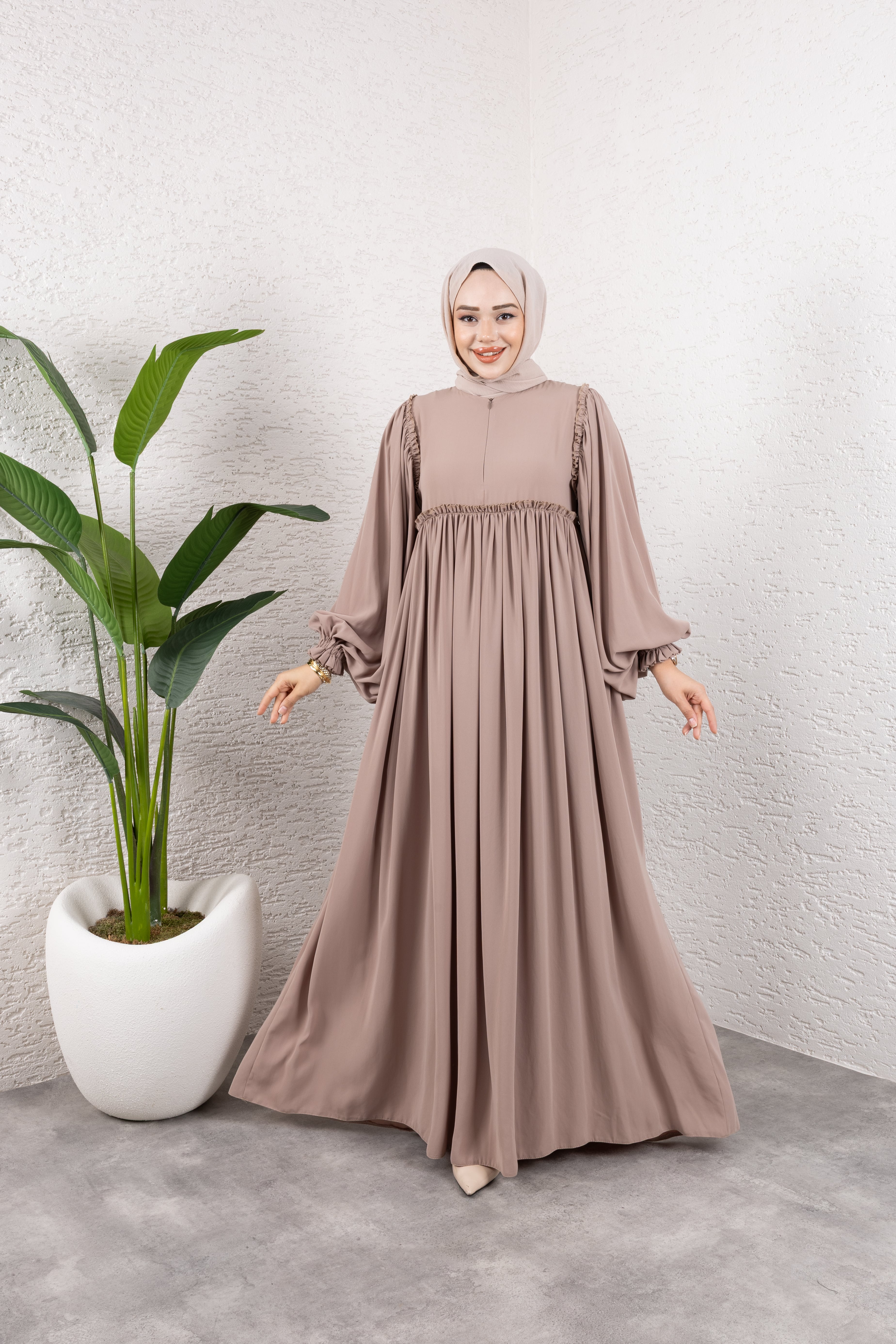 Tesettür Fırfırlı elbise