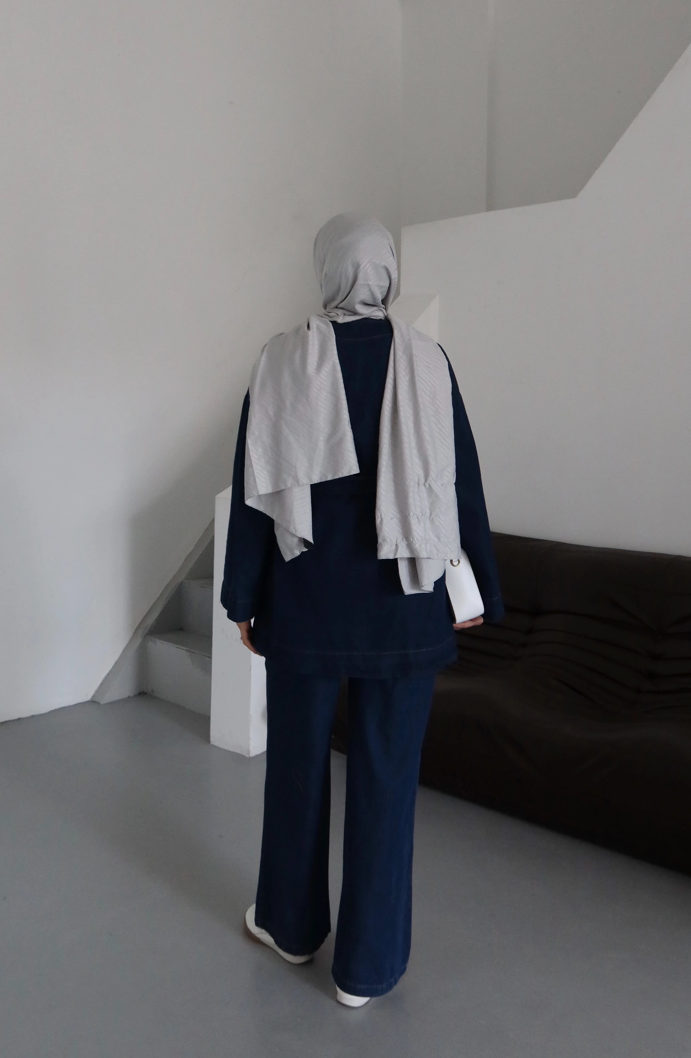 Kemer Detaylı Tesettür Kot Takım