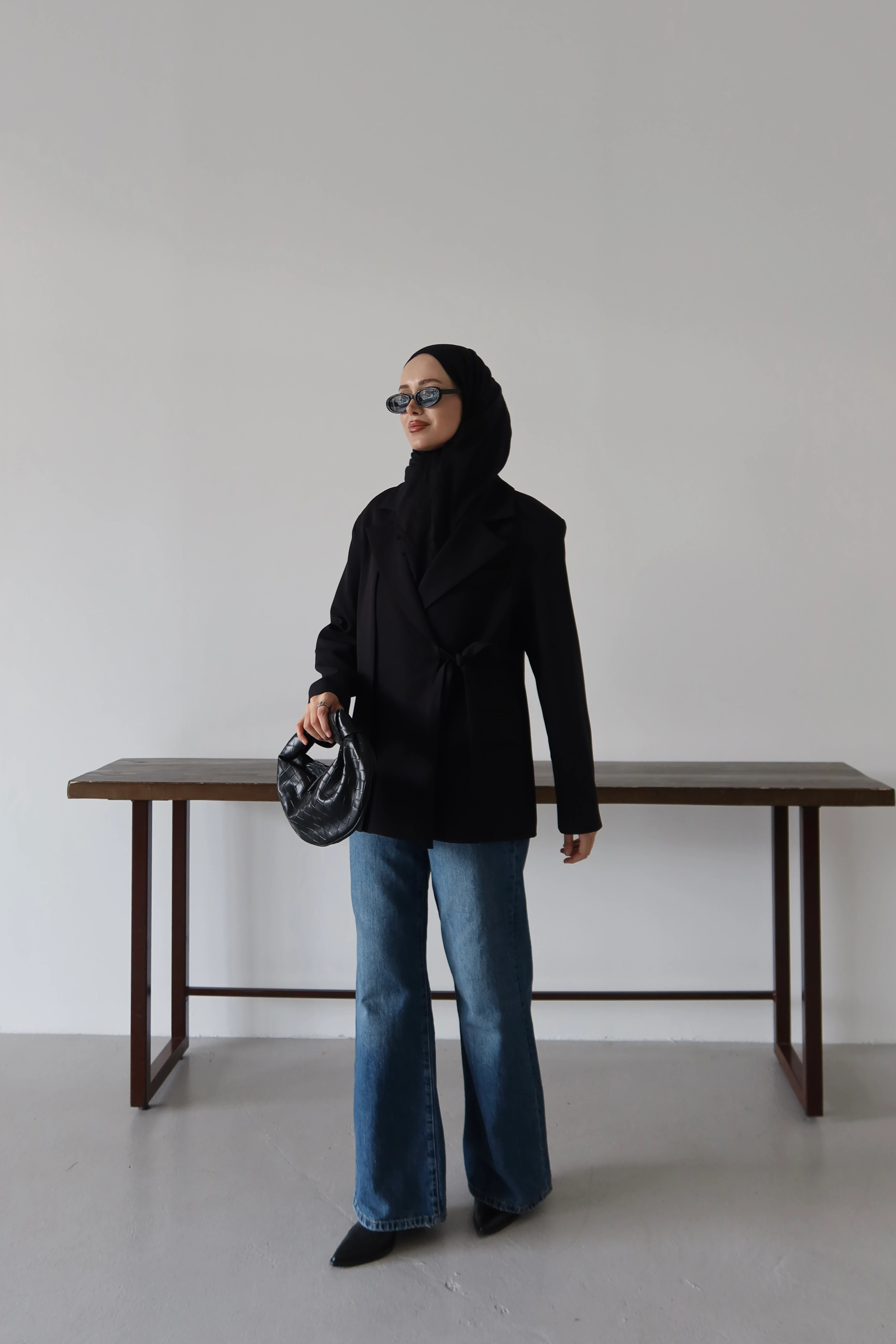 Yandan Bağlamalı Tesettür Dabıl Ceket