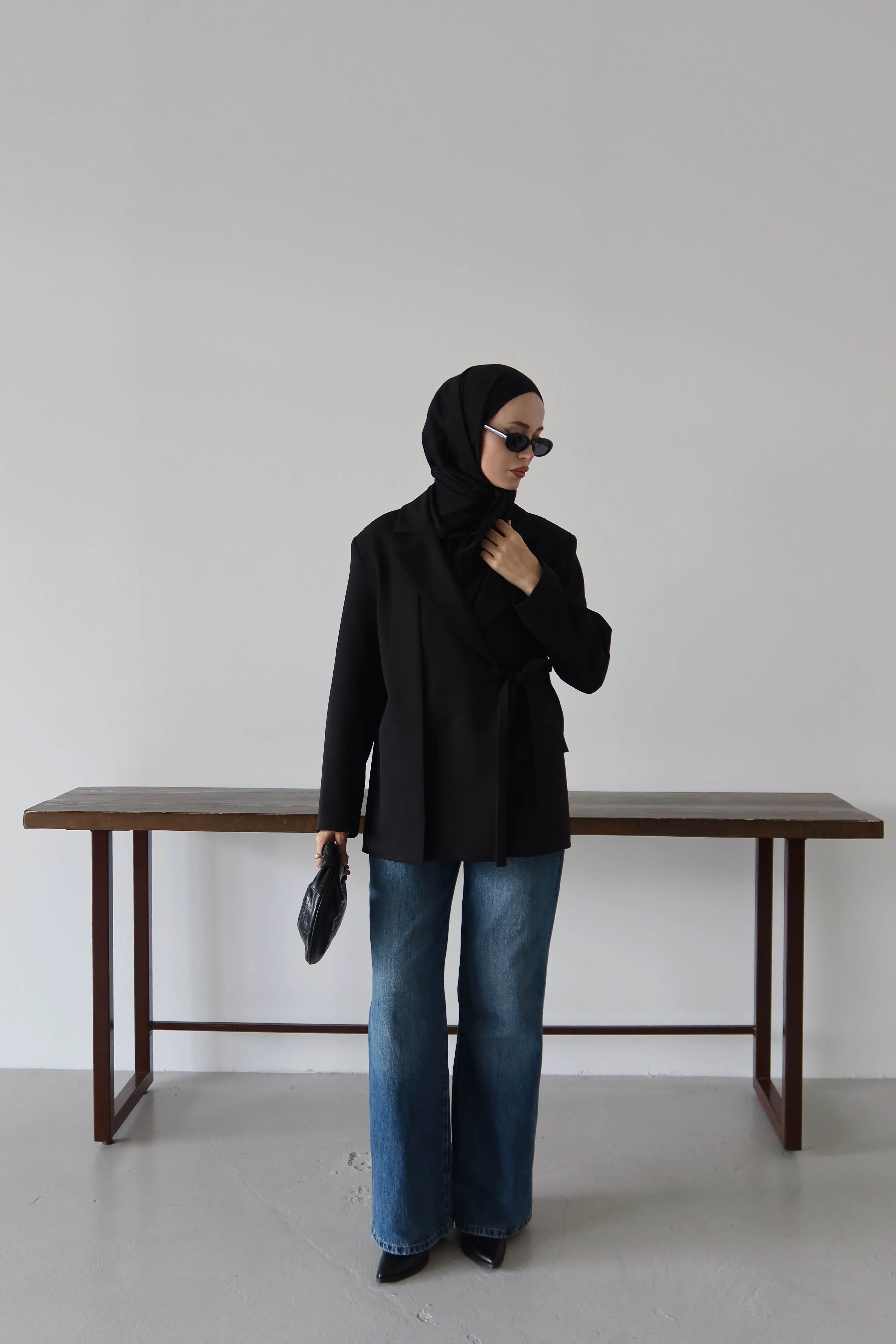 Yandan Bağlamalı Tesettür Dabıl Ceket