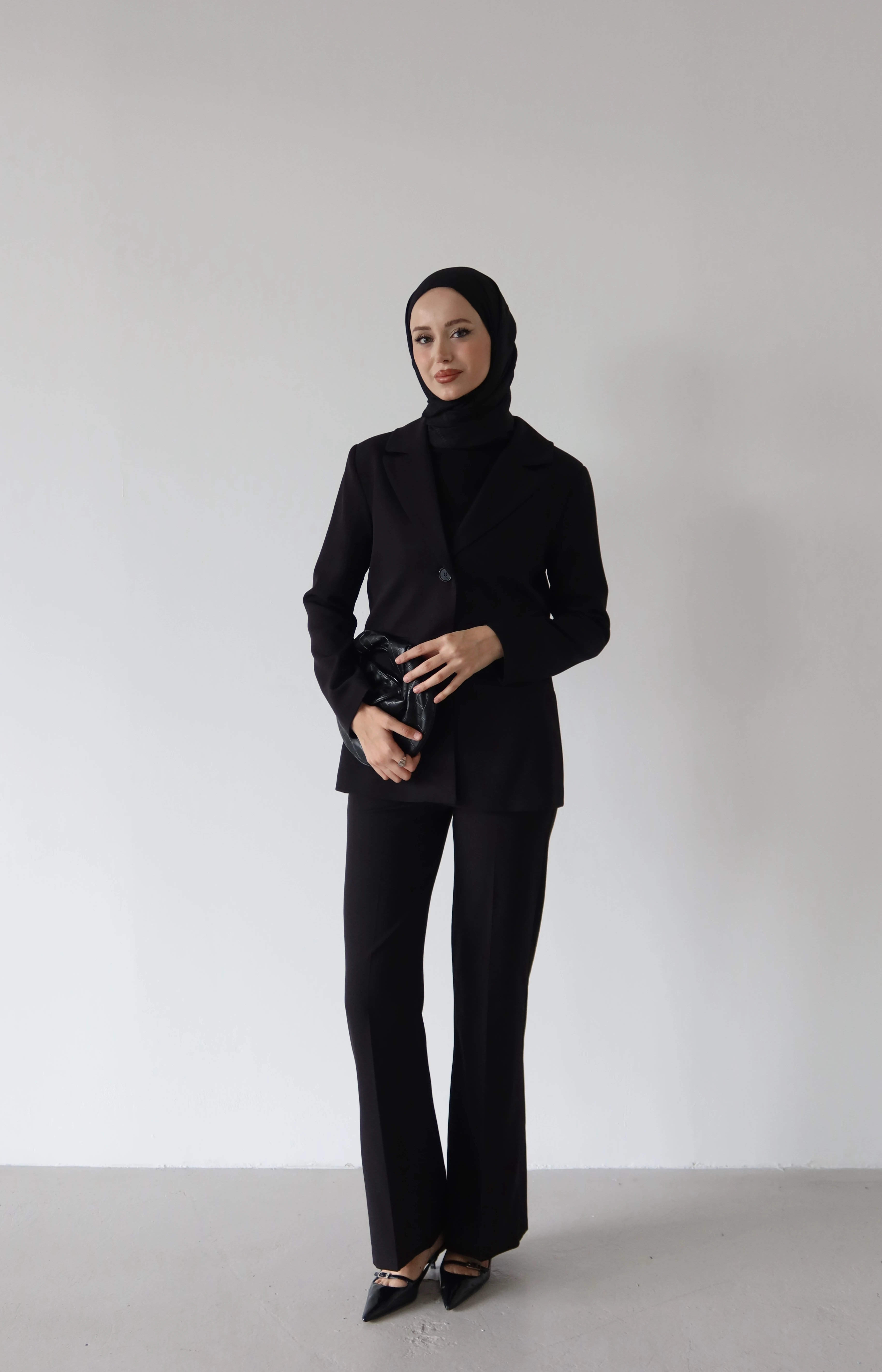 Düğmeli Blazer Tesettür Takım