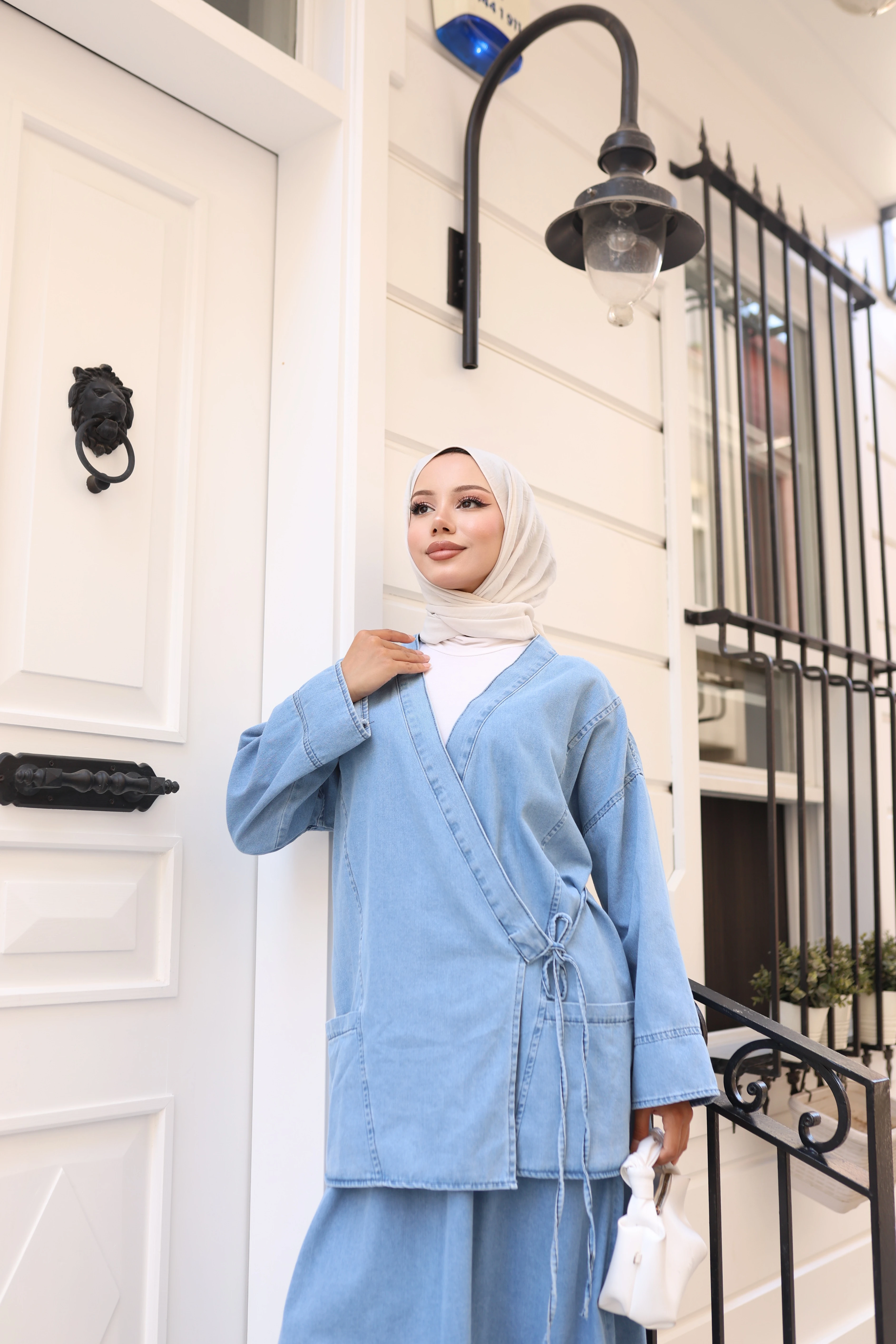  Yandan Bağlamanı Etekli Tesettür Takım