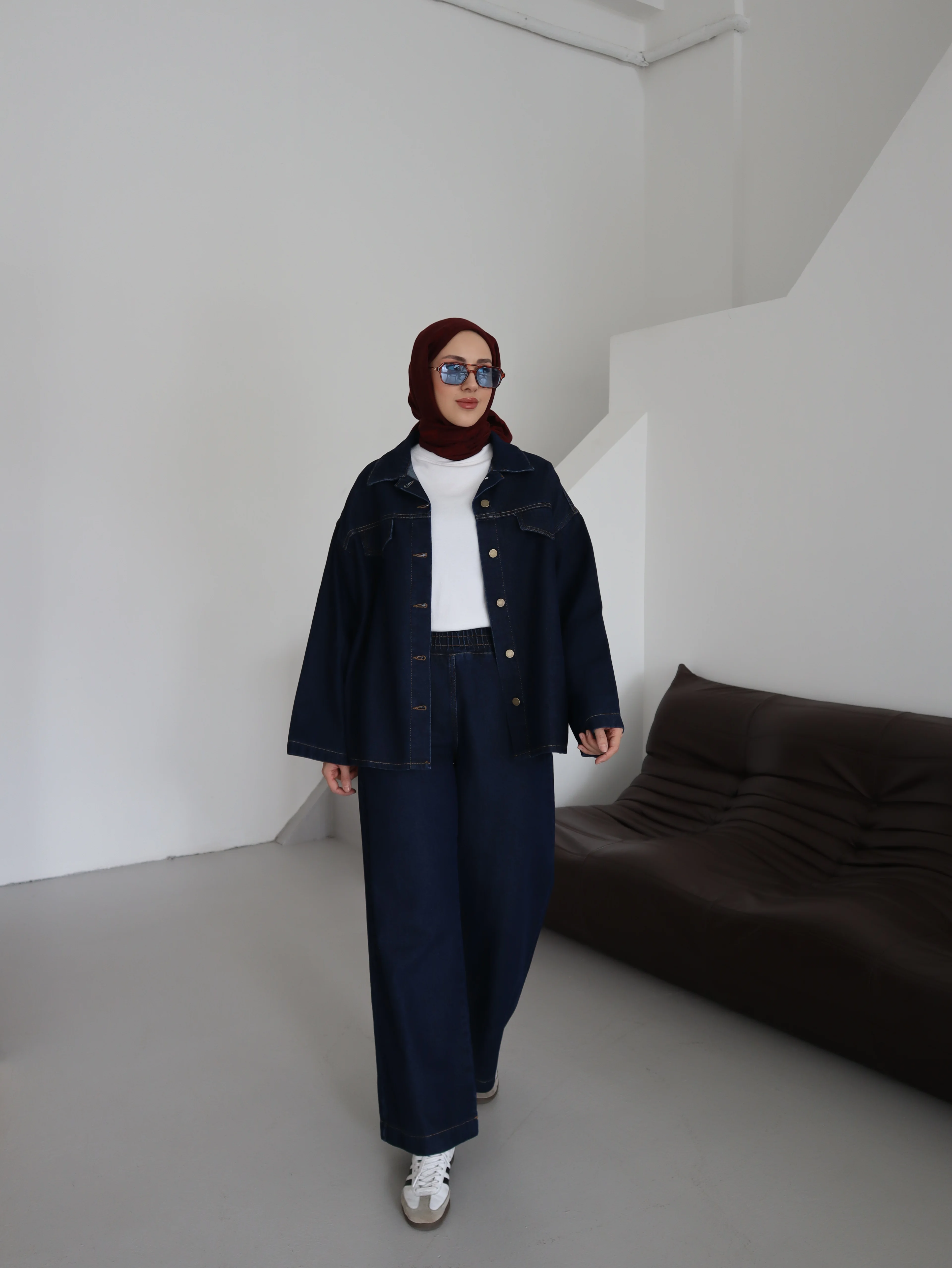 Kemer Detaylı Taba Tesettür Takım