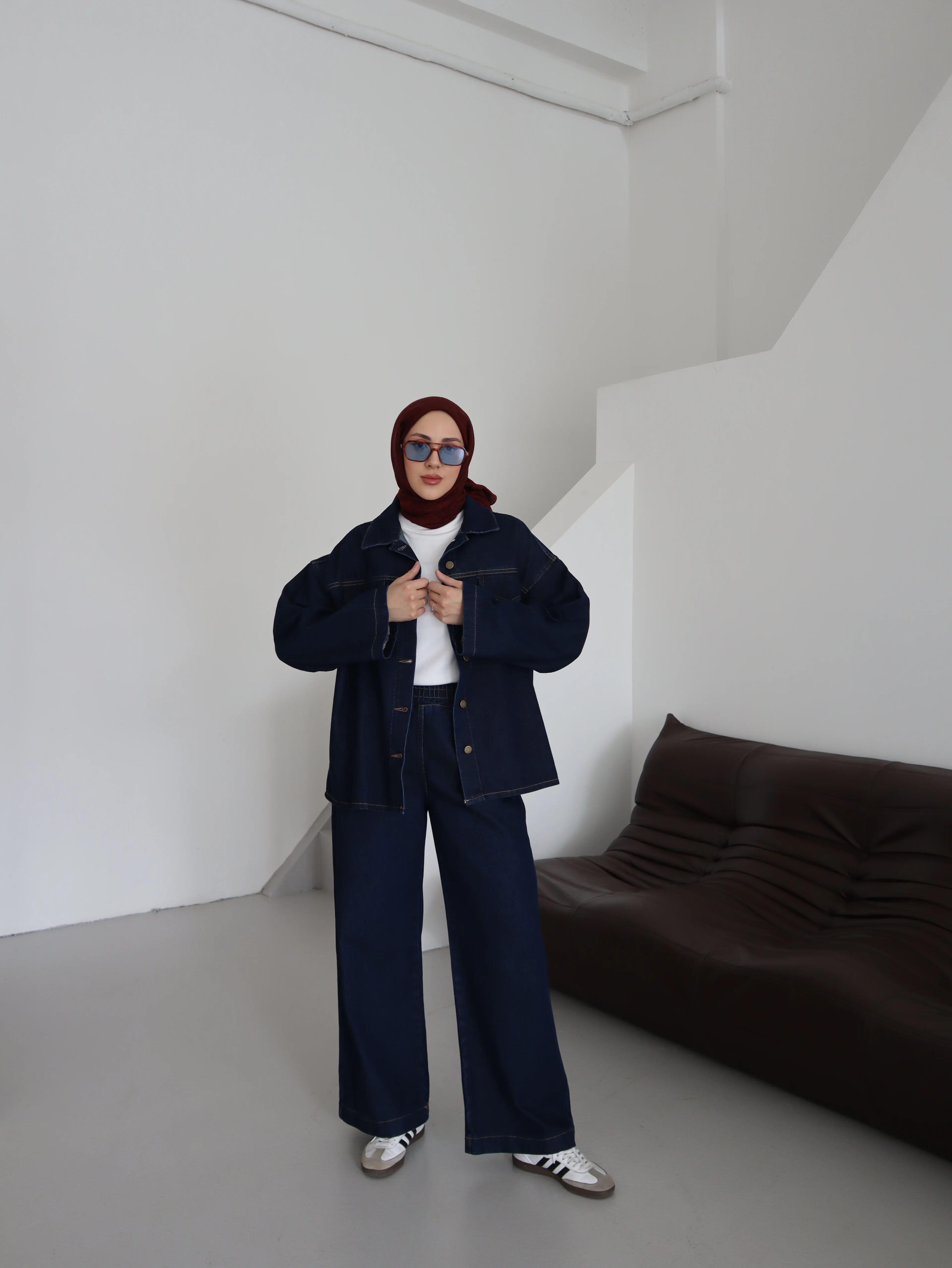 Kemer Detaylı Taba Tesettür Takım