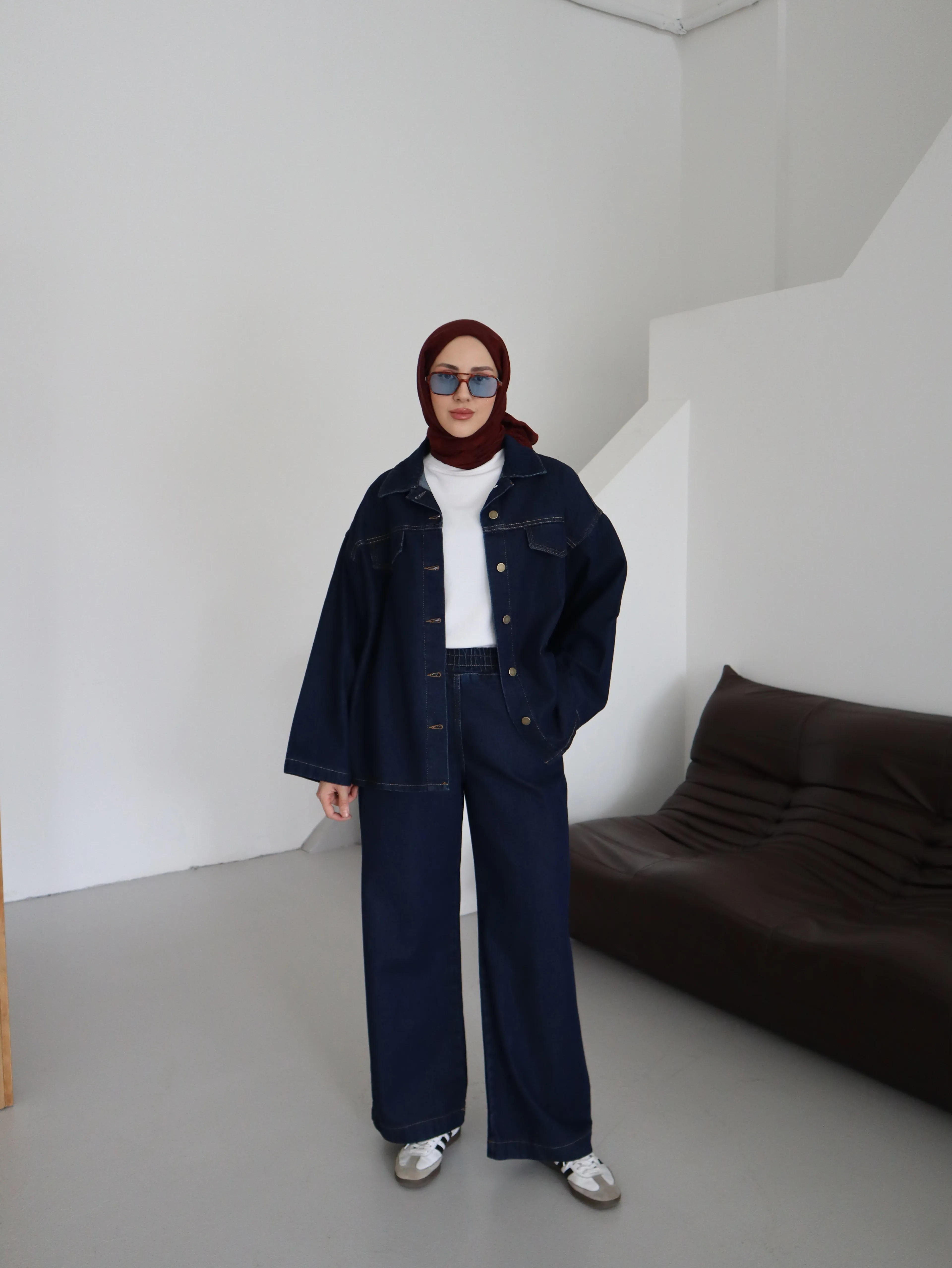 Kemer Detaylı Taba Tesettür Takım