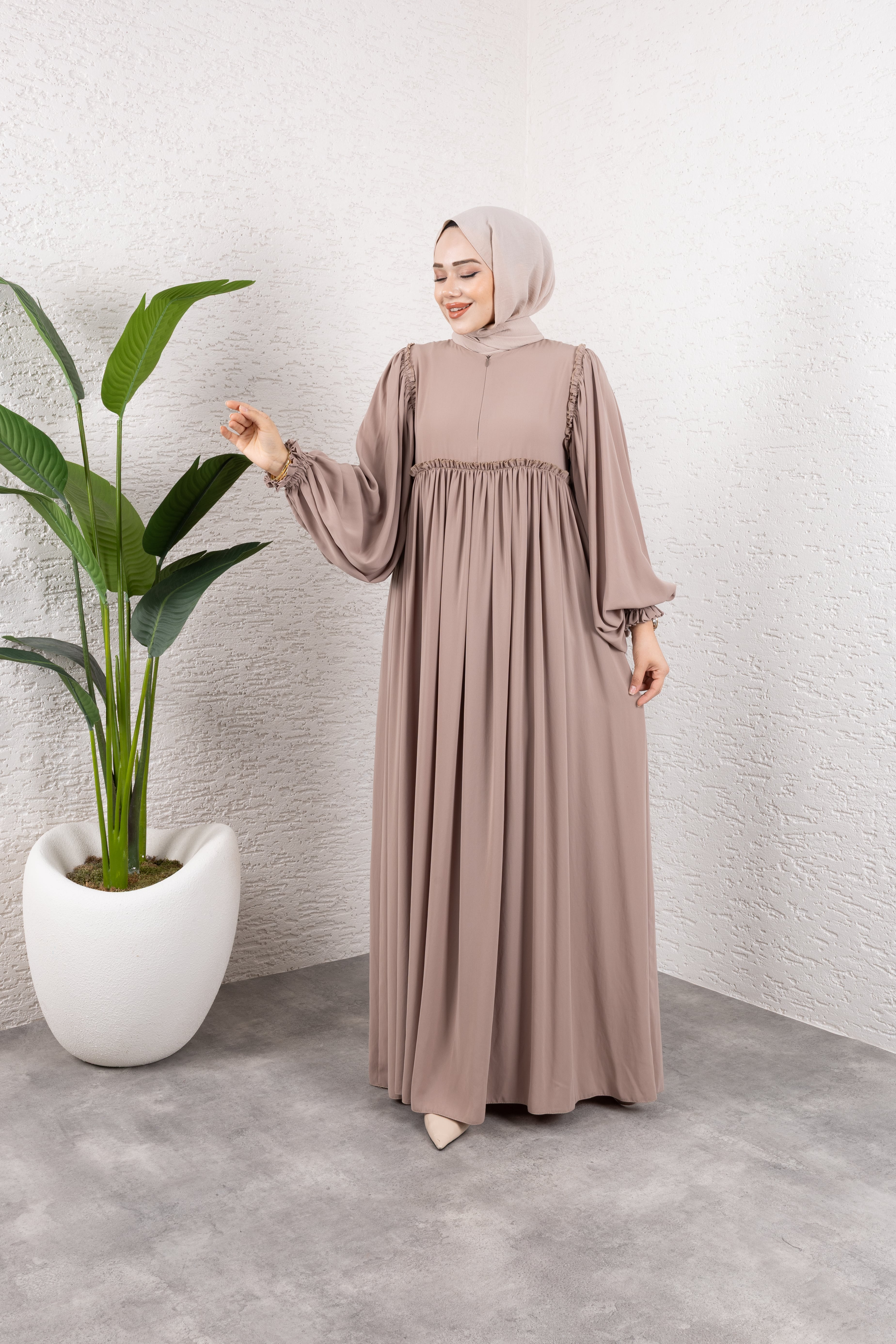 Tesettür Fırfırlı elbise