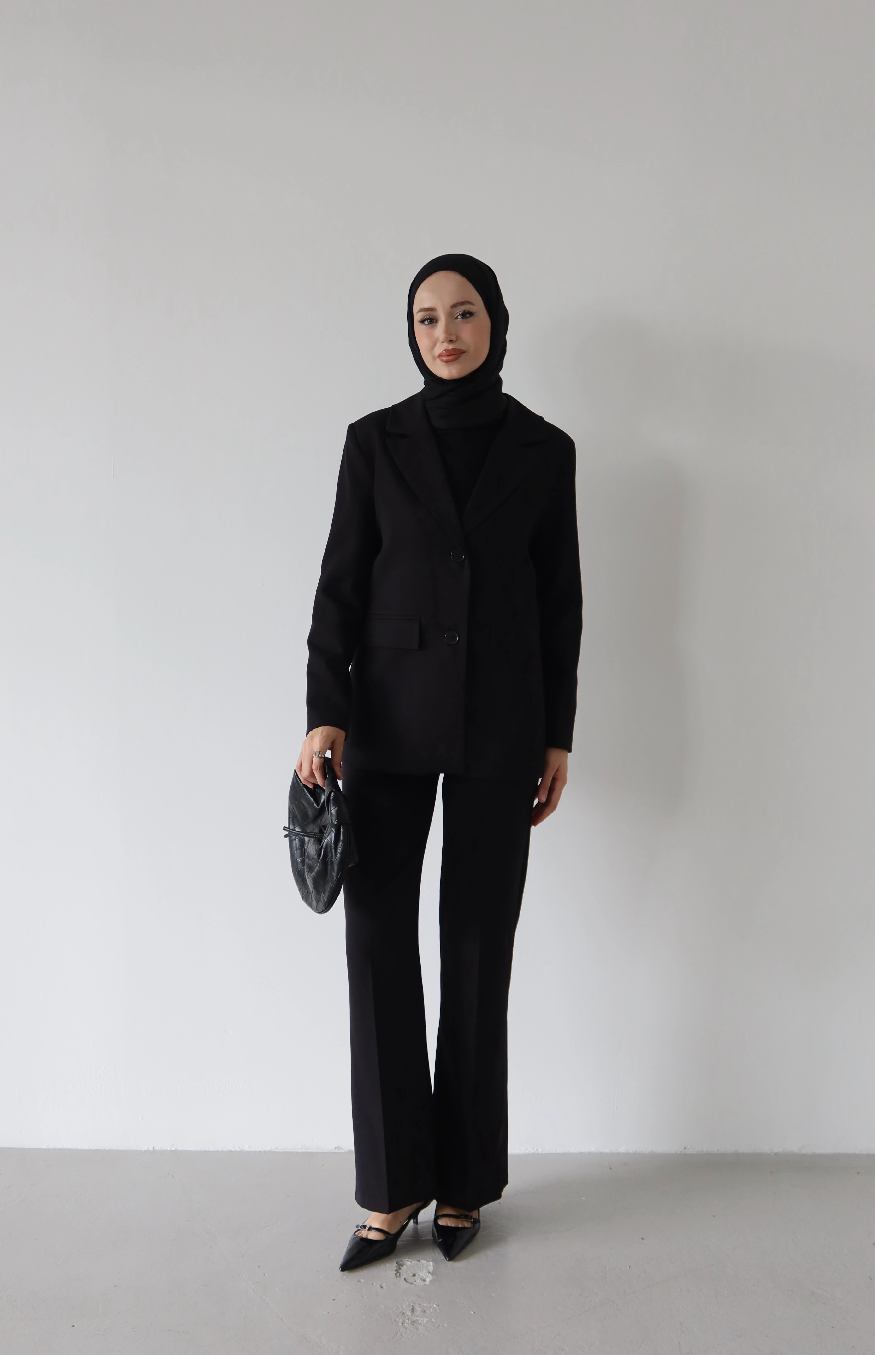 Düğmeli Blazer Tesettür Takım