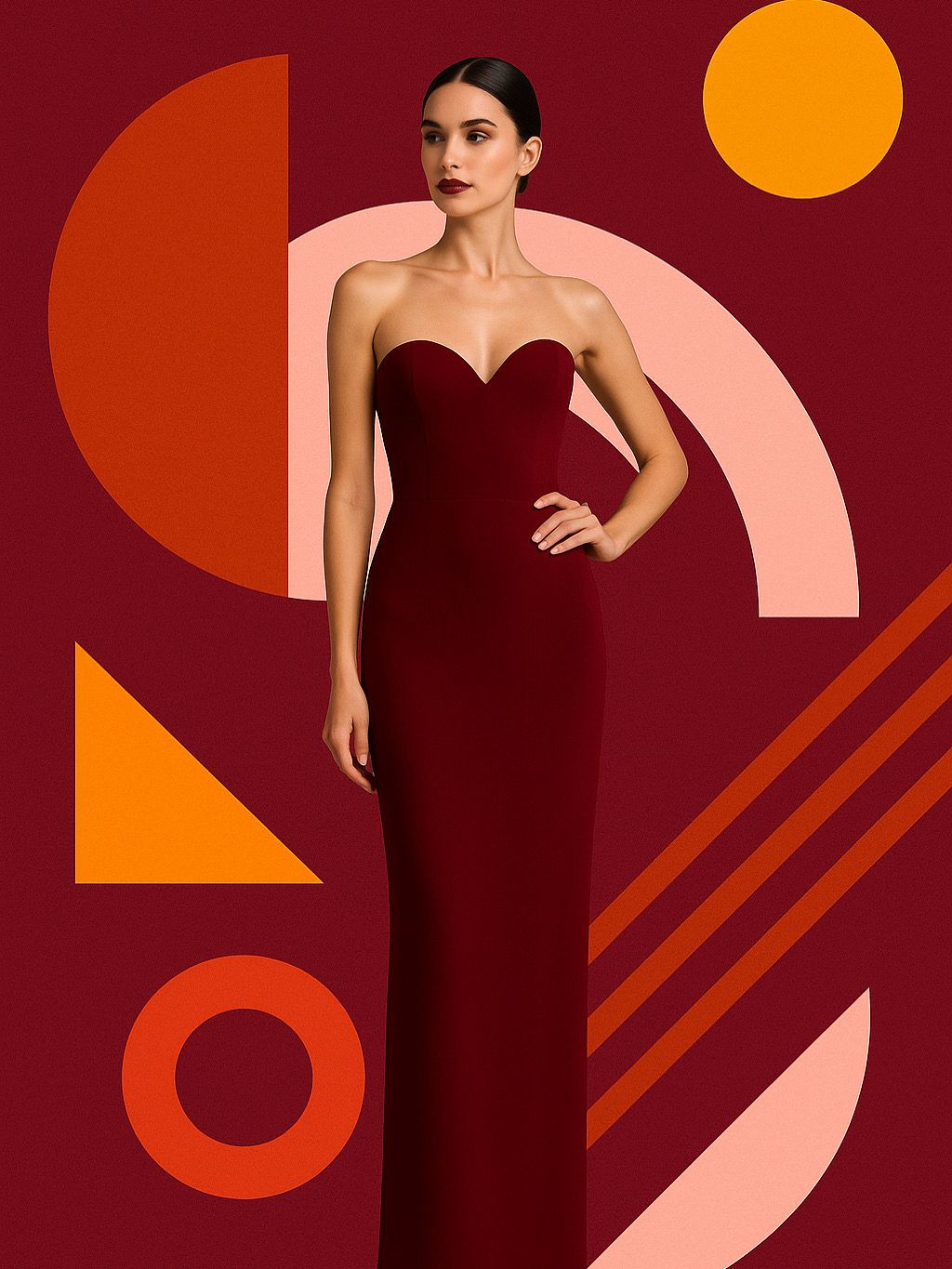 Seren Burgundy Dress