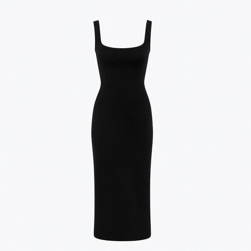 Tender Midi Black Dress