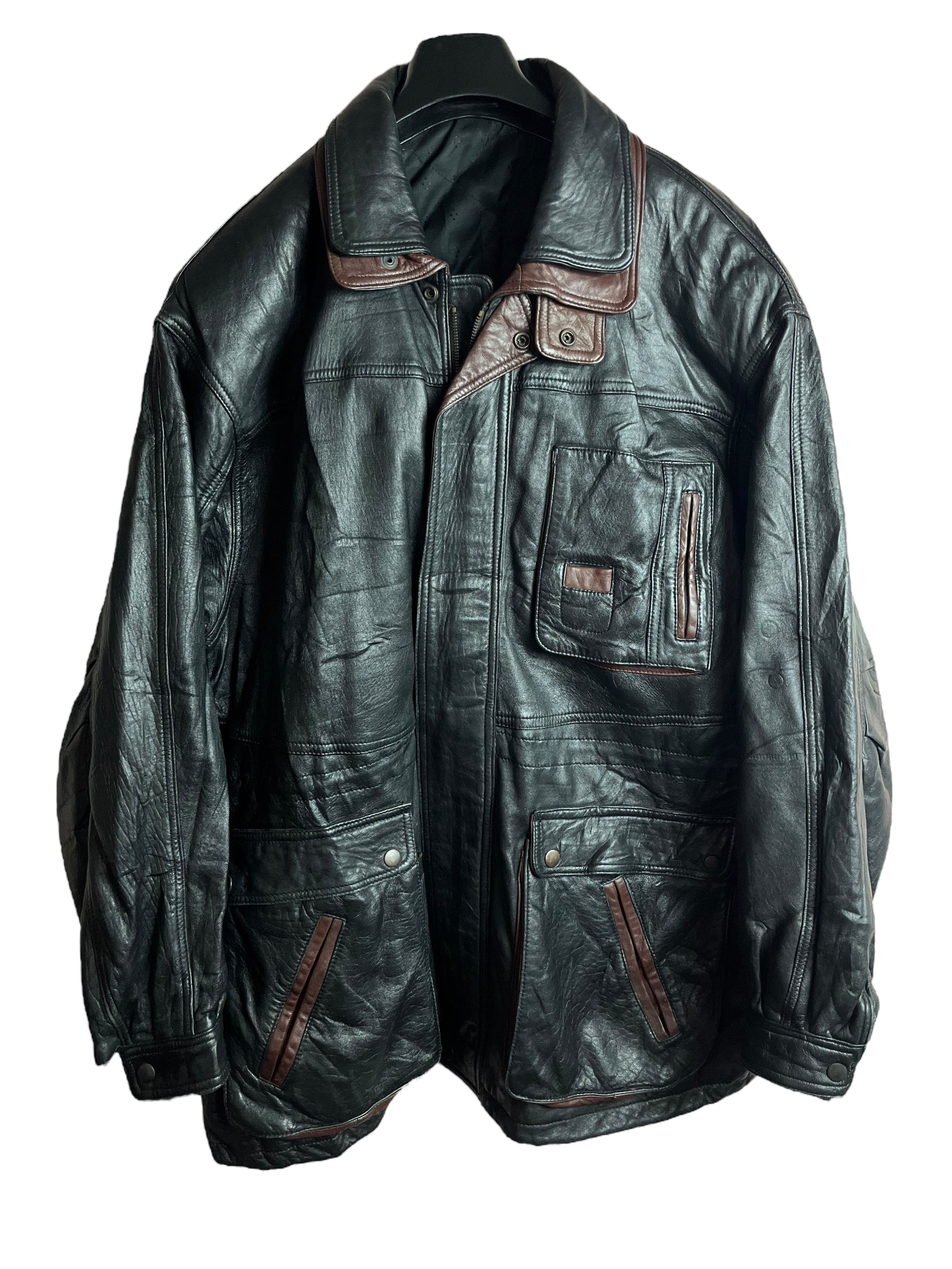 Oversize Vintage Deri Ceket (XL)