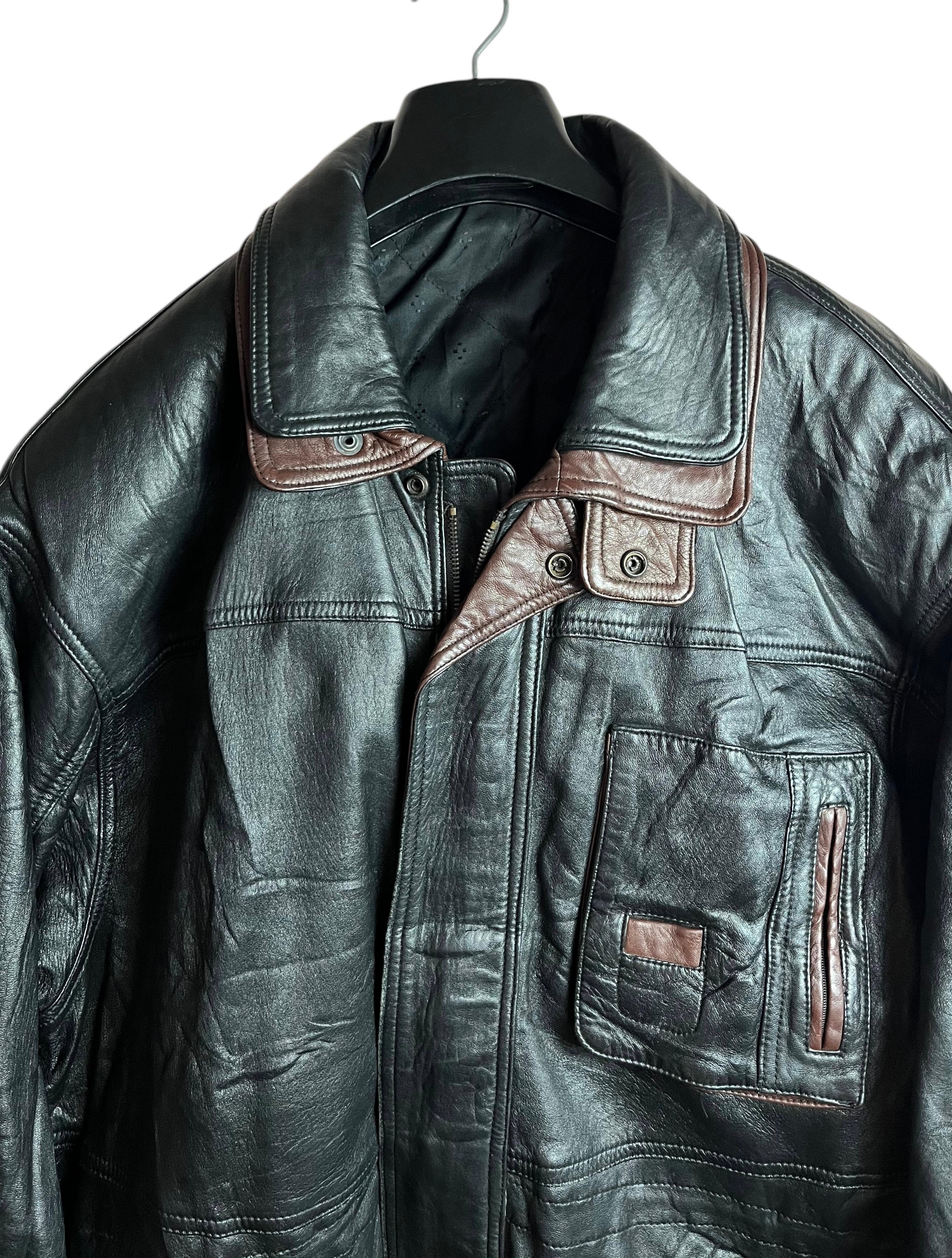 Oversize Vintage Deri Ceket (XL)