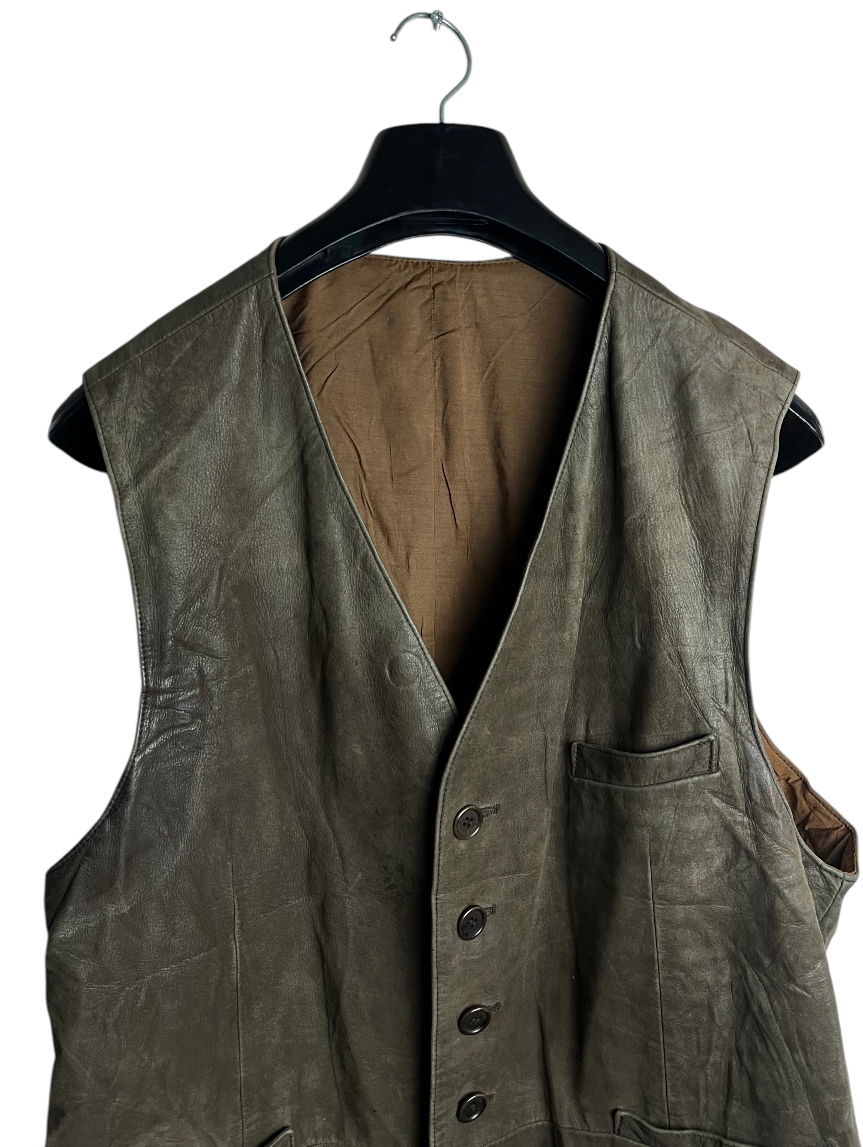 Vintage Deri Yelek (Large)