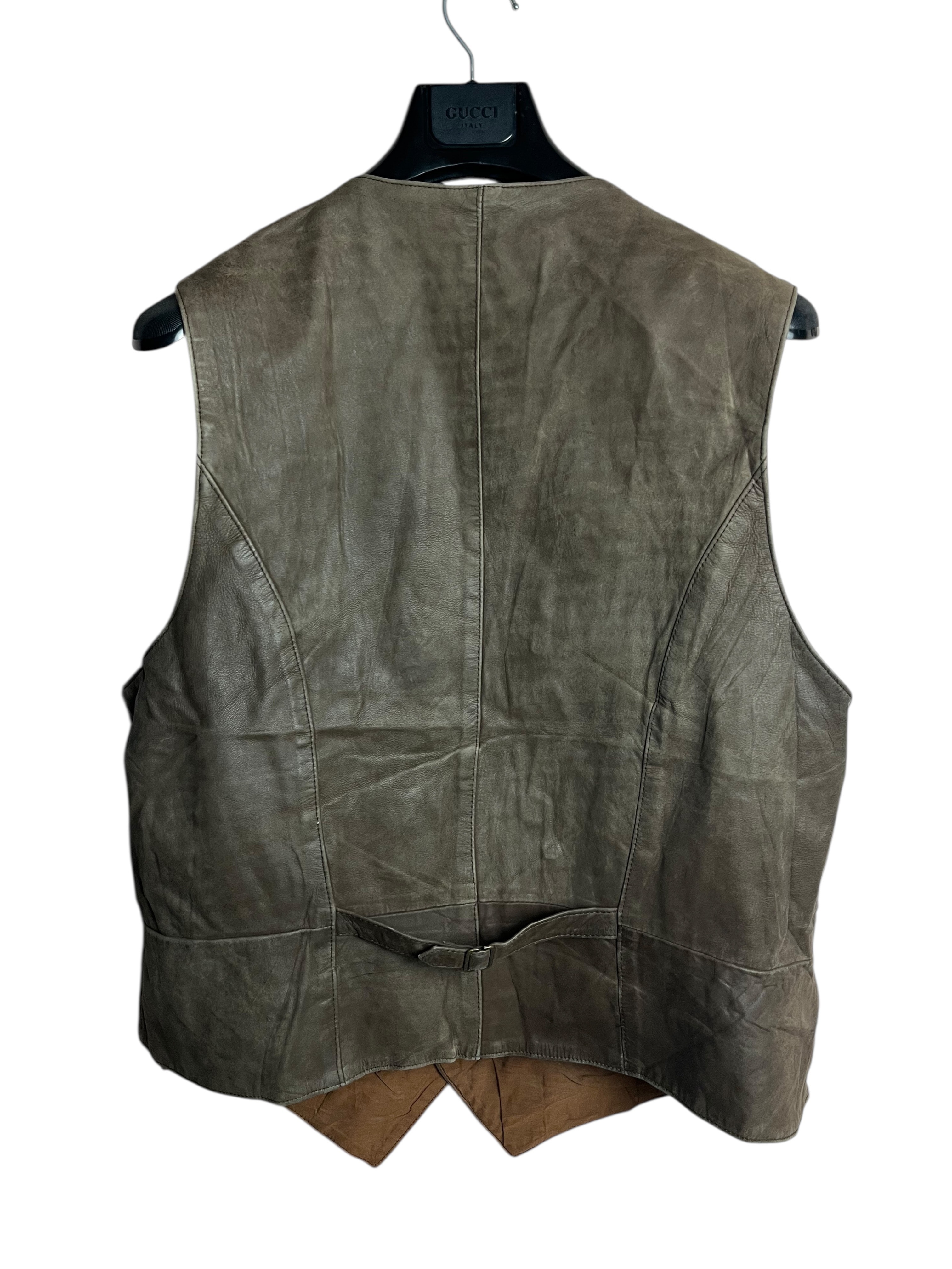 Vintage Deri Yelek (Large)