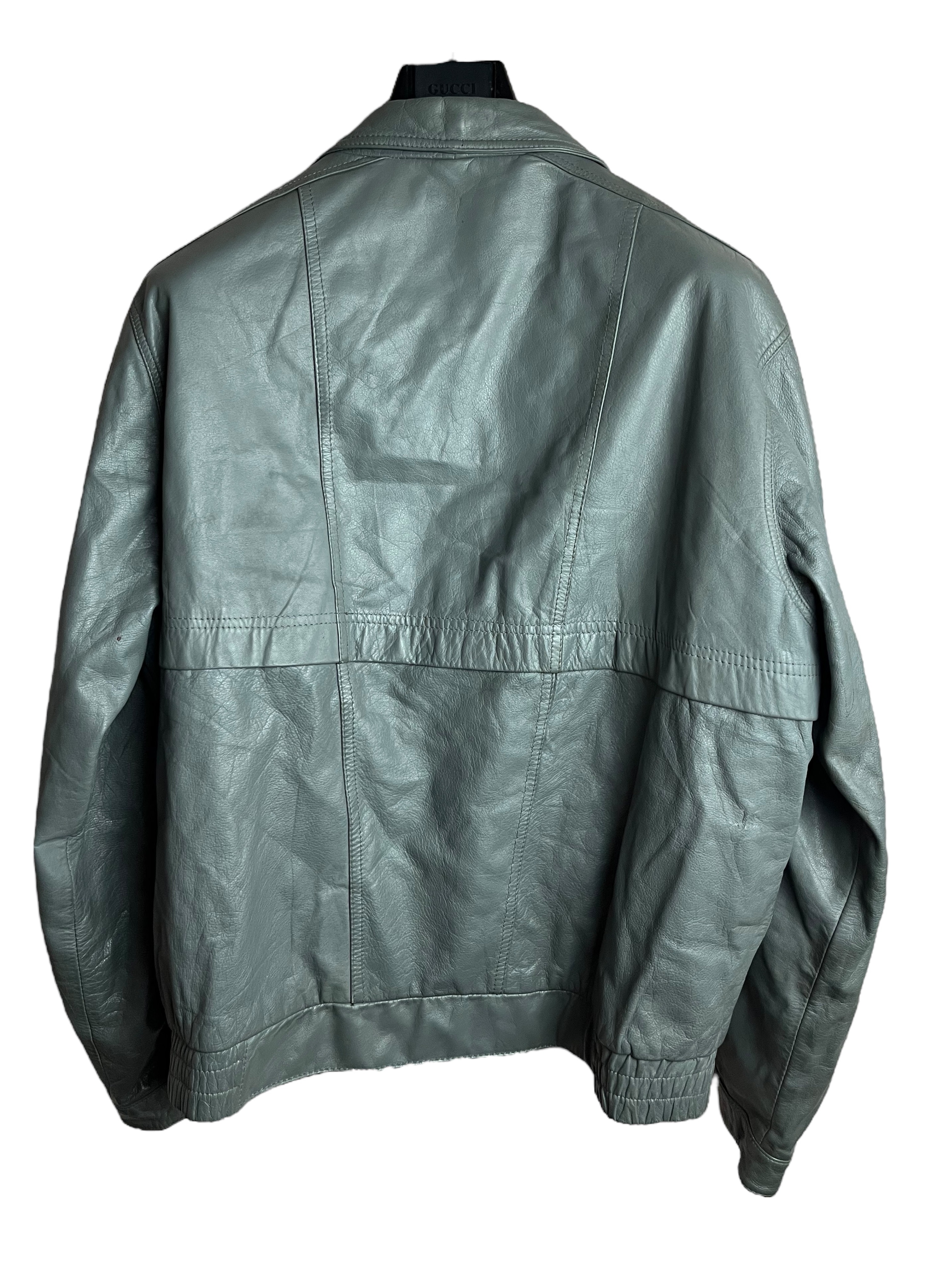 Oversize Vintage Deri Ceket (Medium)