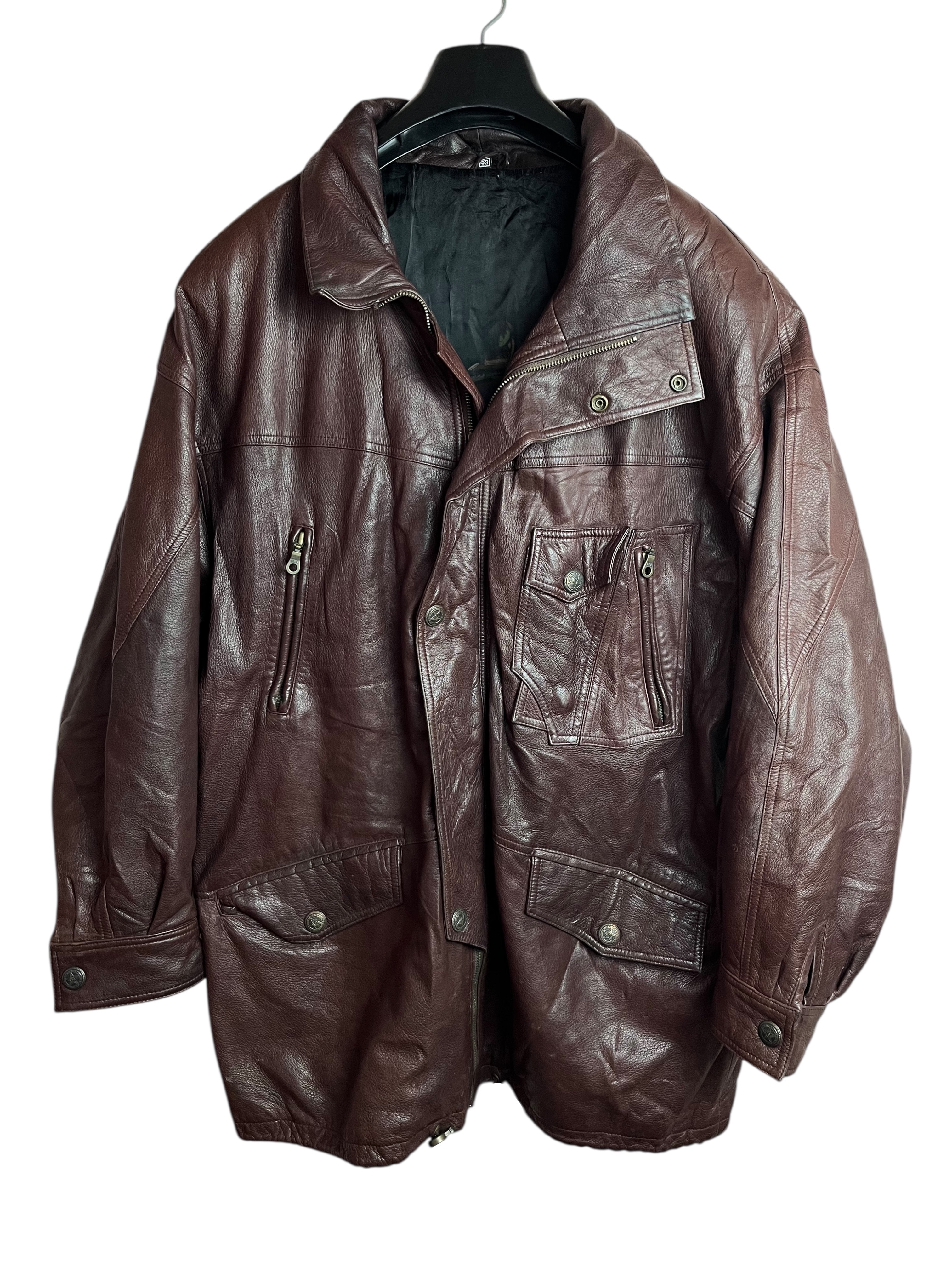 Uzun Vintage Deri Ceket (XL)