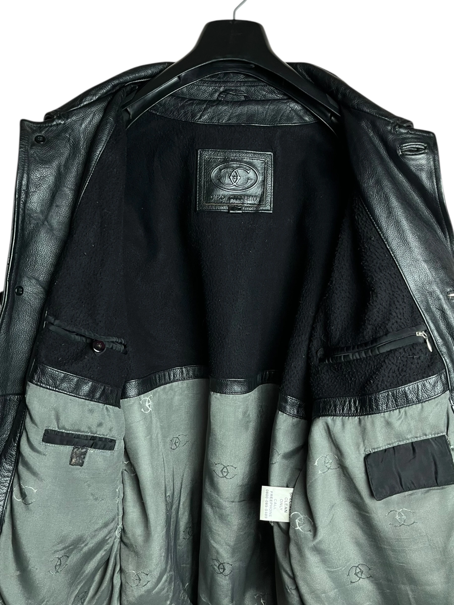 Oversize Kalın Vintage Hakiki Deri Ceket (Small)