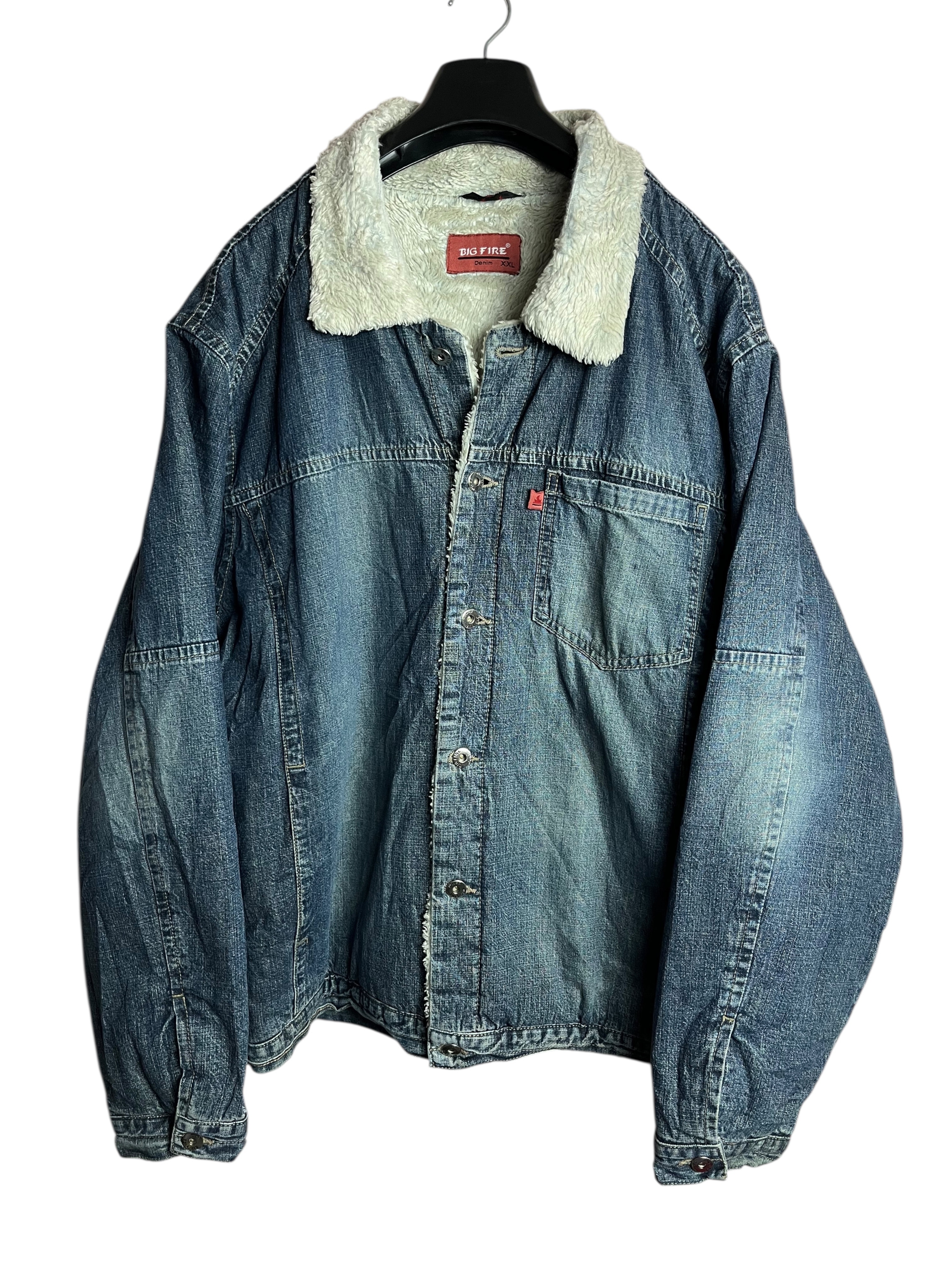 Vintage Kalın İç Kürklü Kot Ceket (XXL)