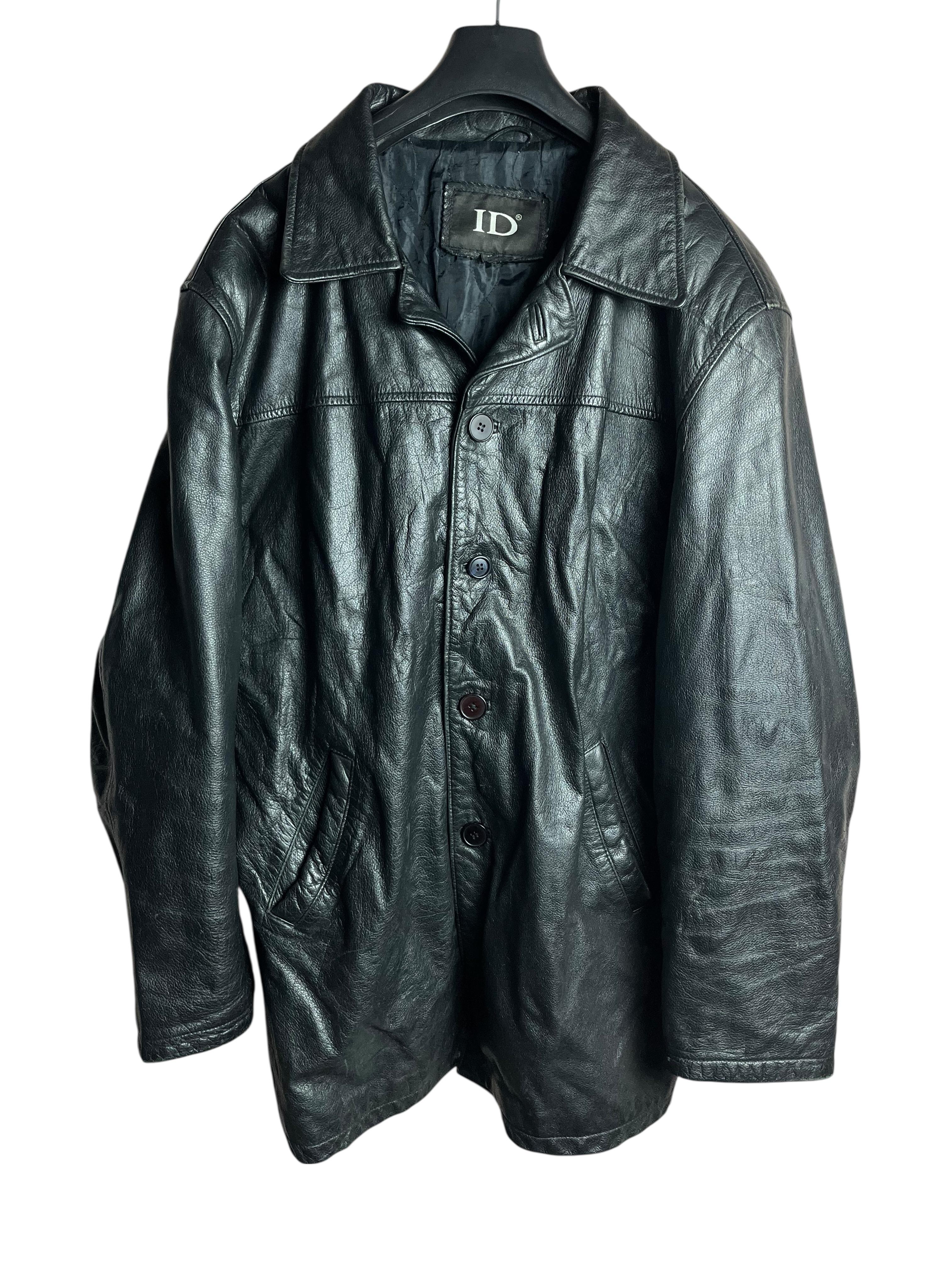 Oversize Uzun Vintage Deri Ceket (Medium)