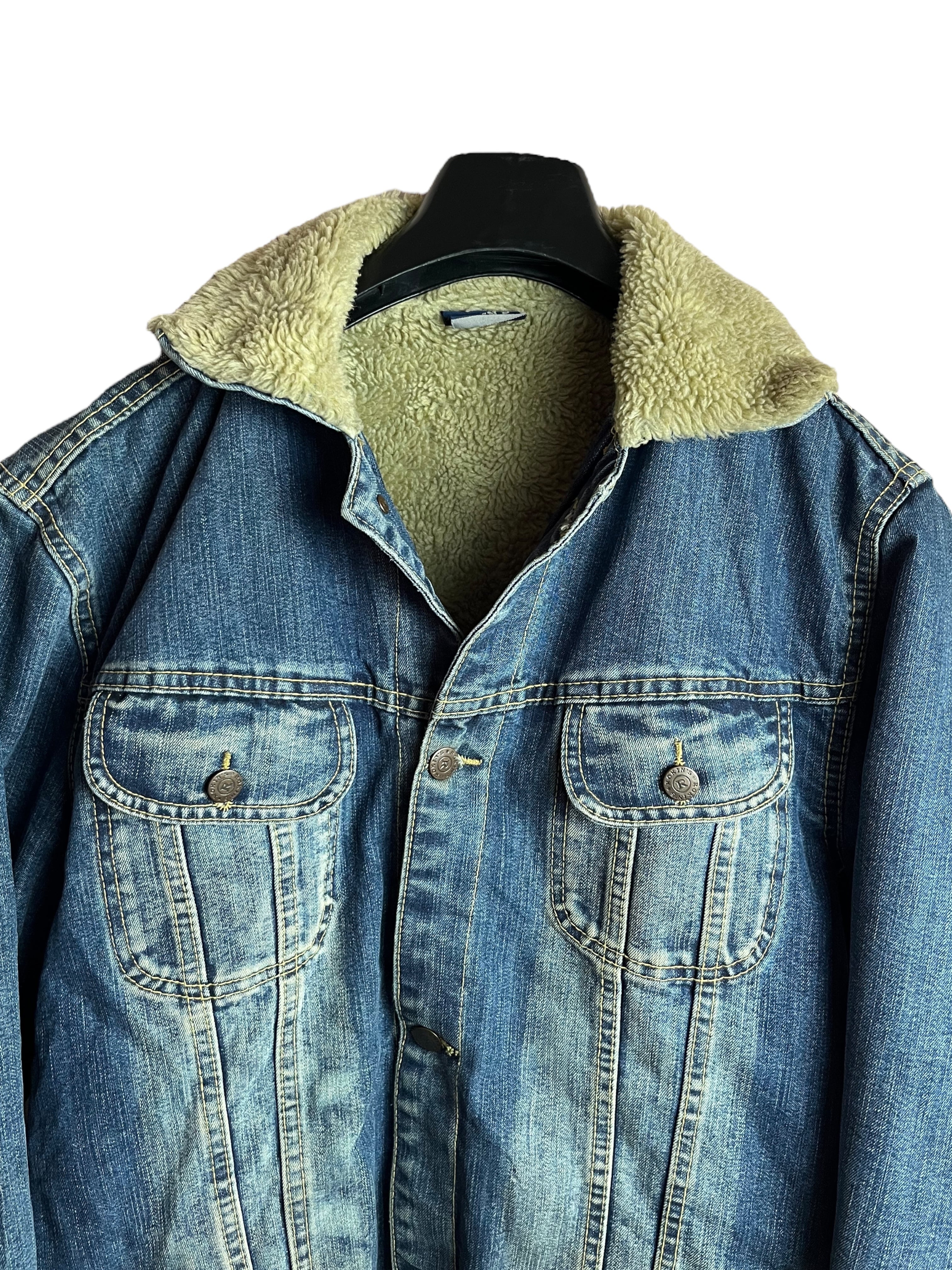 Vintage Kalın İç Yünlü Kot Ceket (L-XL)