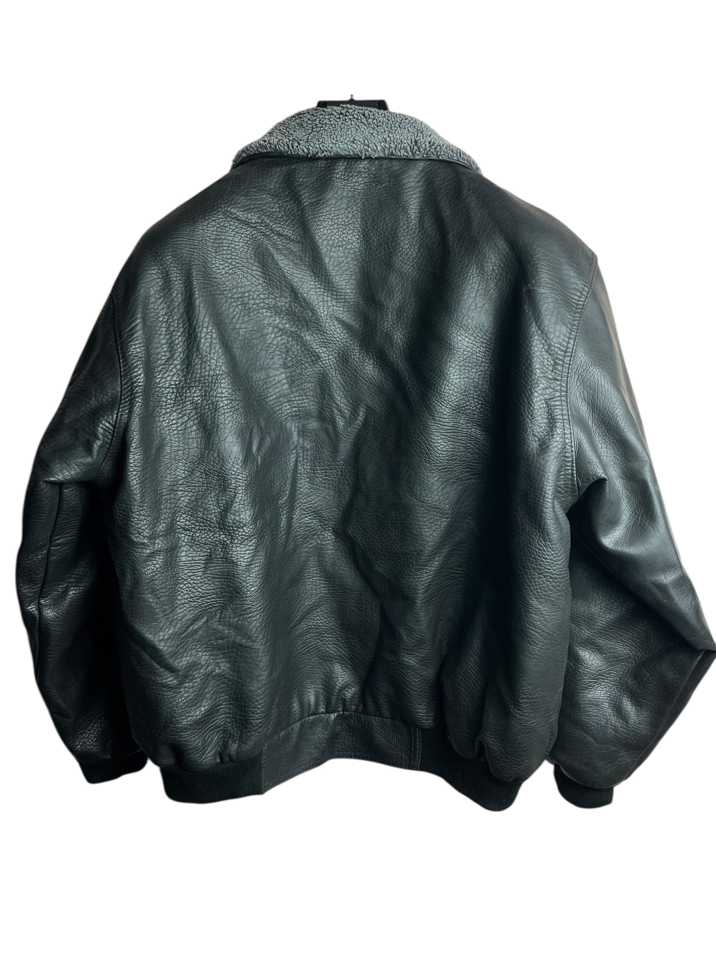 Oversize Vintage Kalın Deri Ceket (Medium)