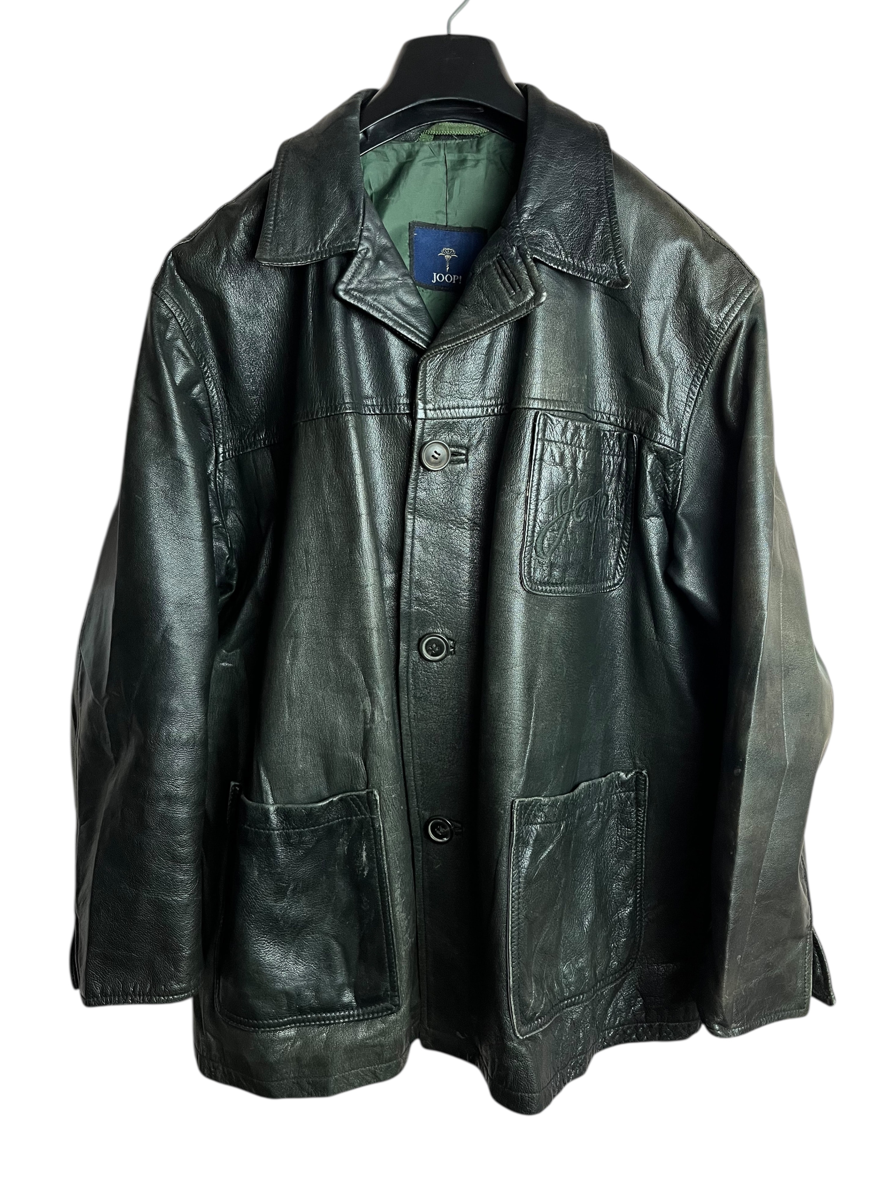 Oversize Vintage Deri Ceket (Medium)