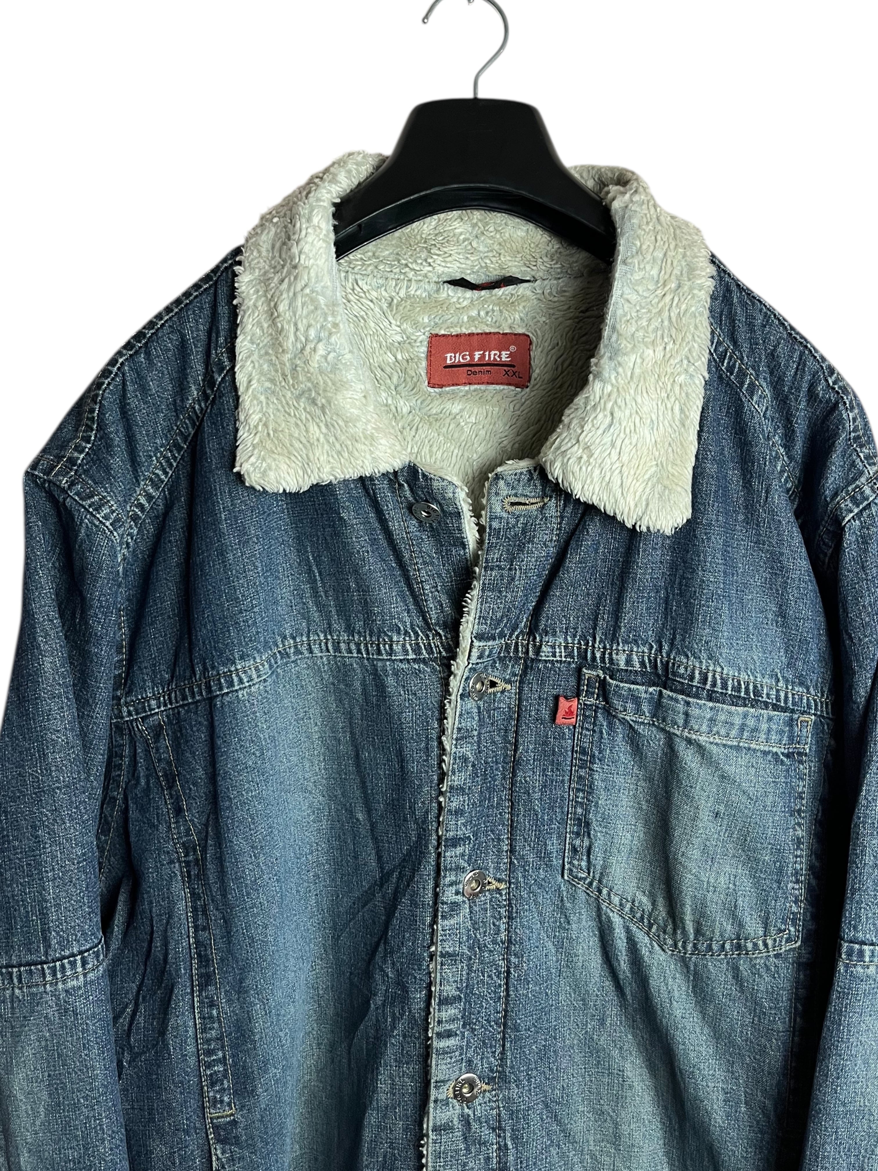 Vintage Kalın İç Kürklü Kot Ceket (XXL)