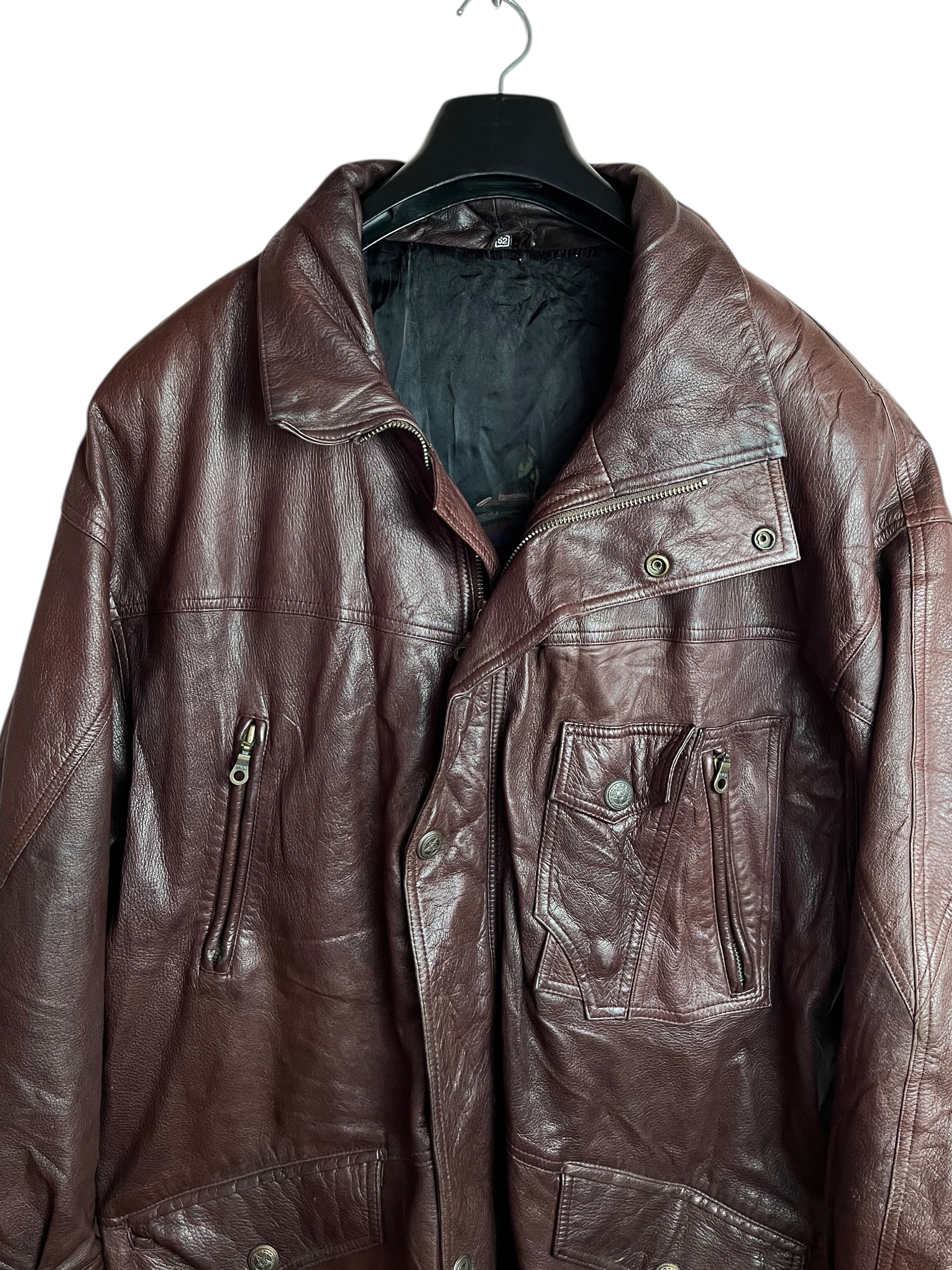 Uzun Vintage Deri Ceket (XL)