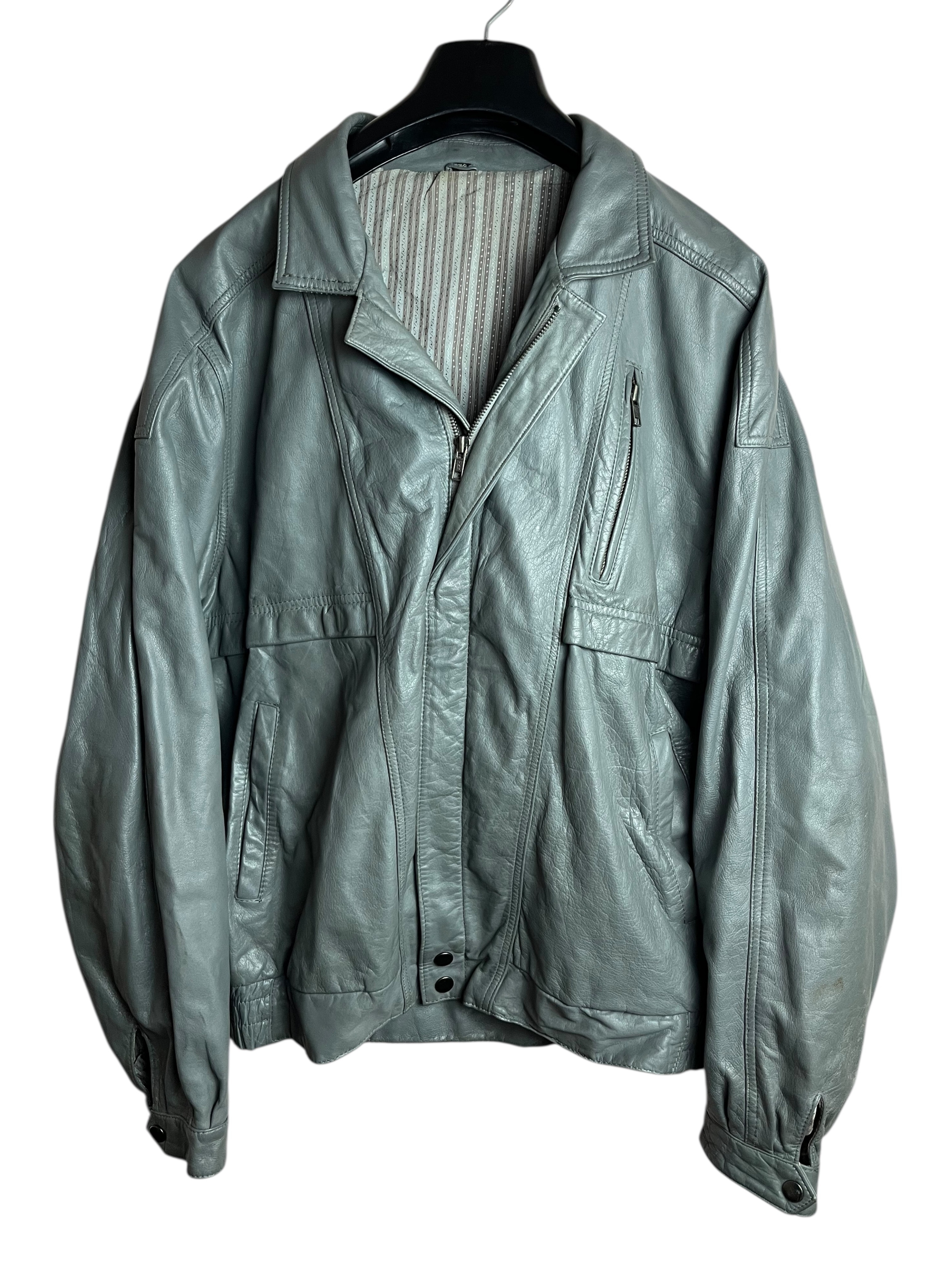 Oversize Vintage Deri Ceket (Medium)