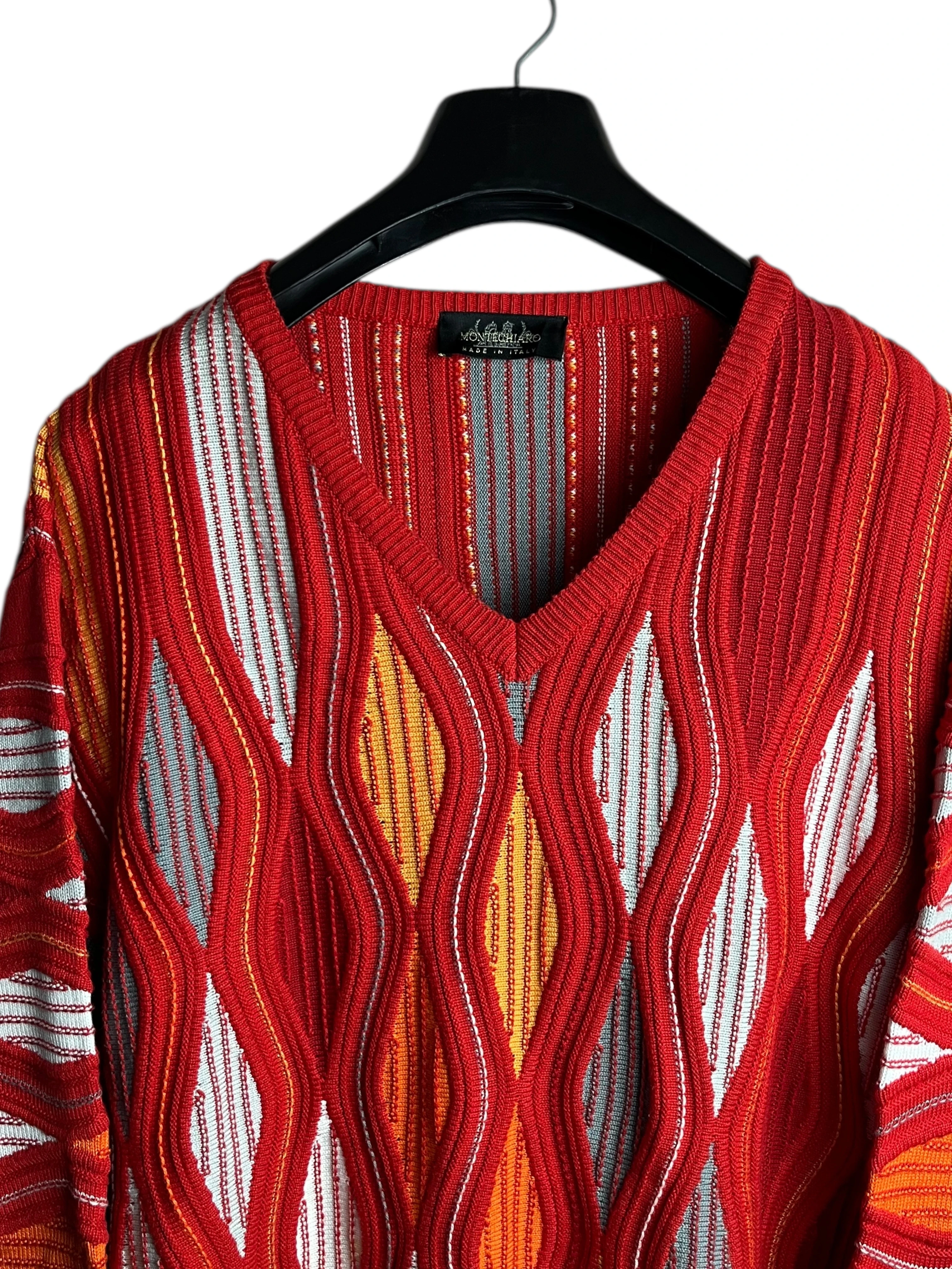 90’s Flamewave 3D Knit Sweater (XXL)