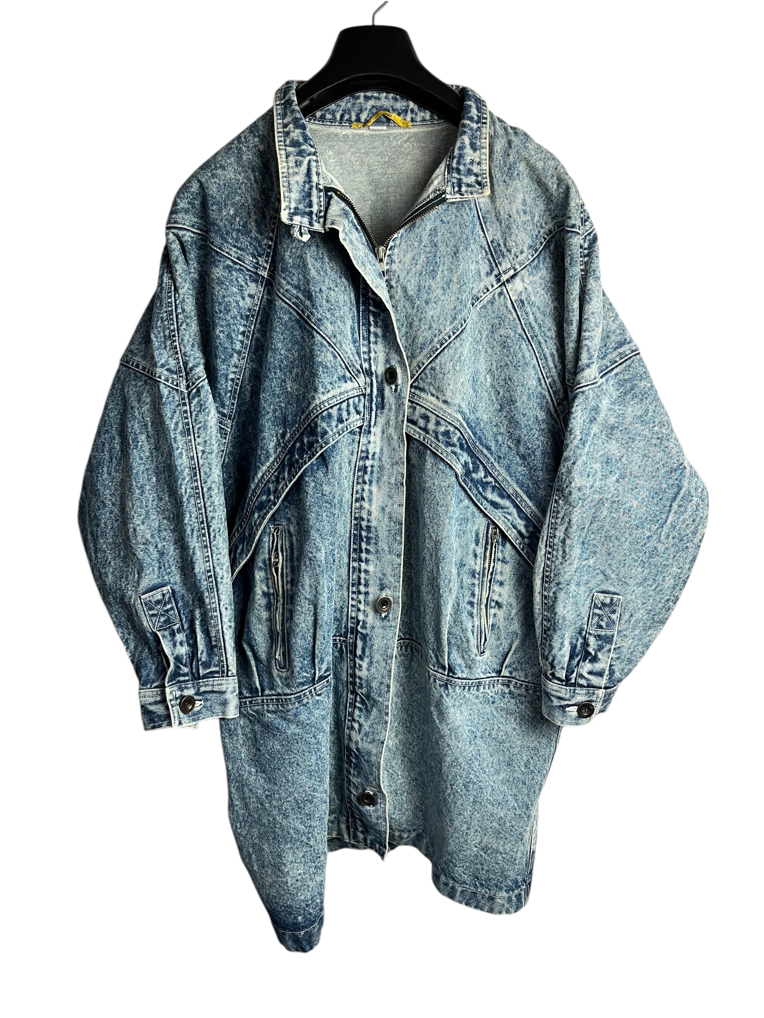 Uzun Vintage Kot Ceket (Kadın XL)