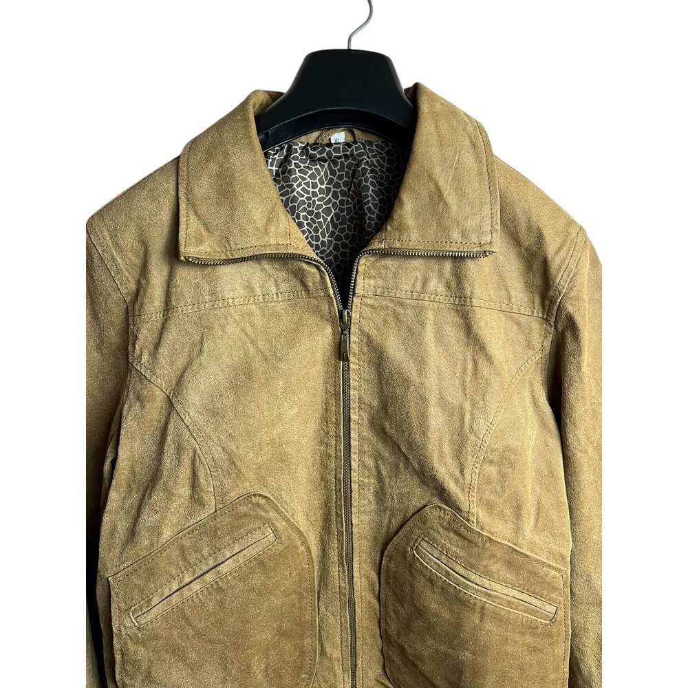 Vintage Süet Deri Ceket (Kadın-XL)