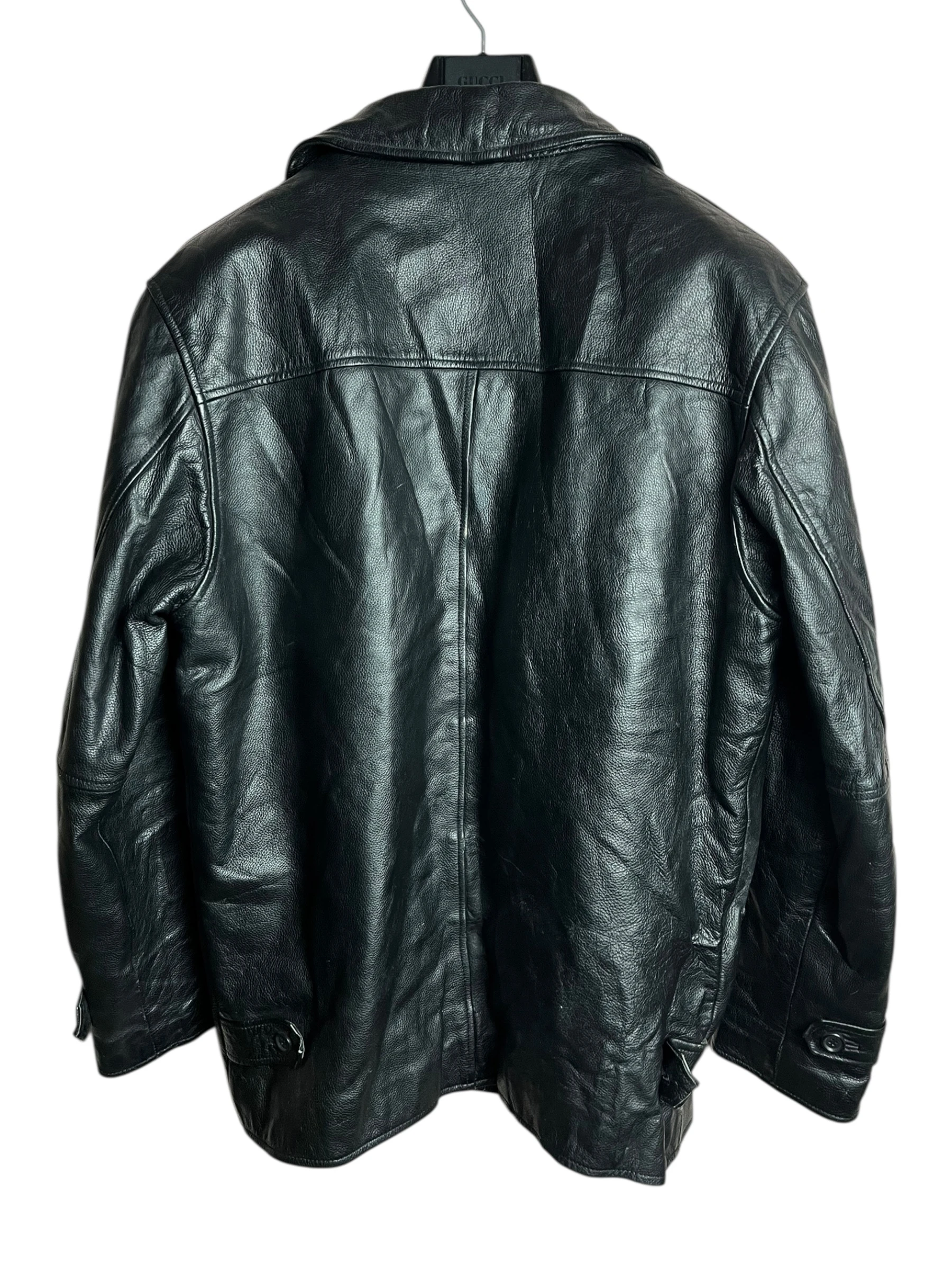 Oversize Kalın Vintage Hakiki Deri Ceket (Small)