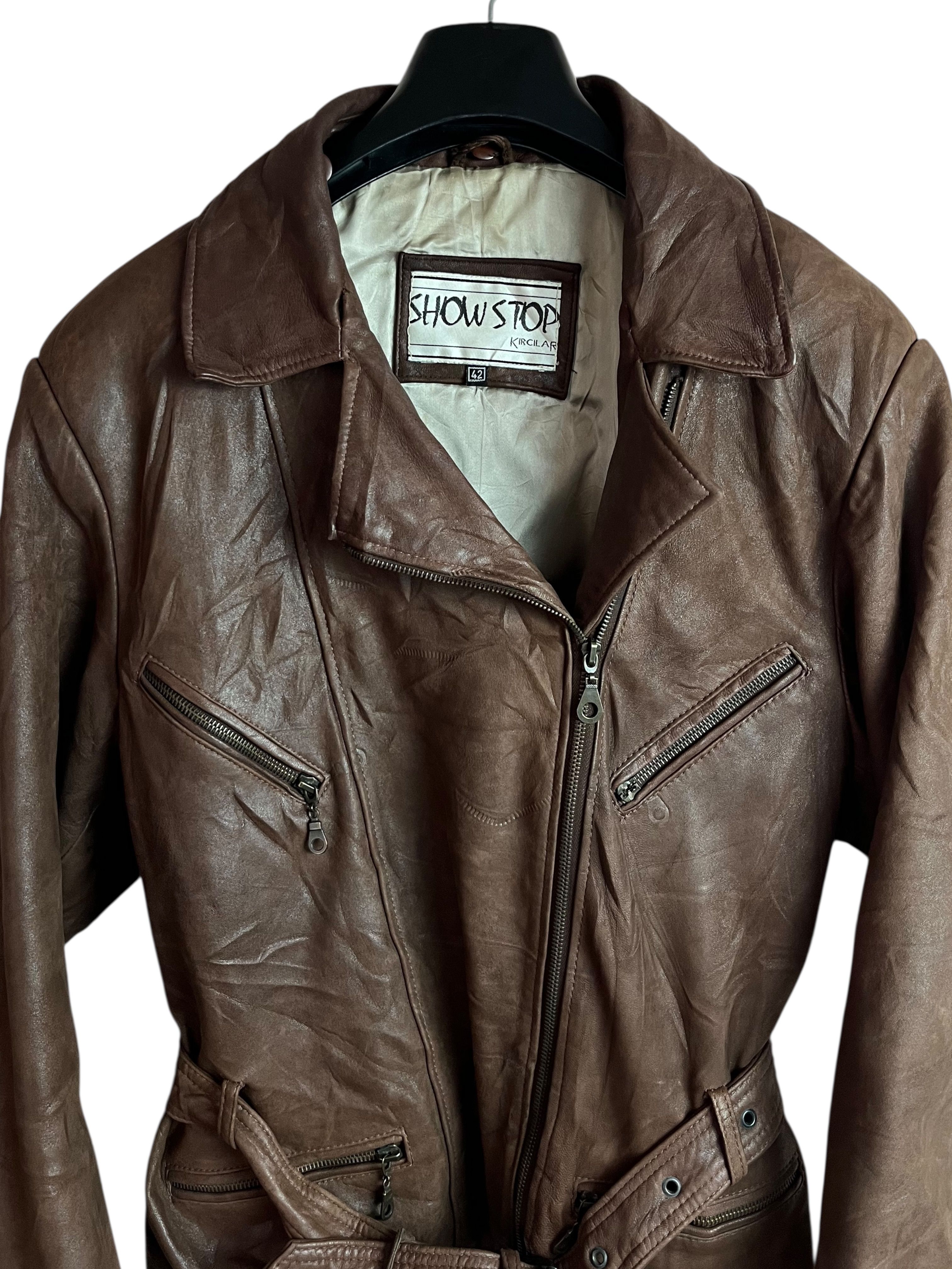 Vintage Deri Ceket (Kadın-XL)