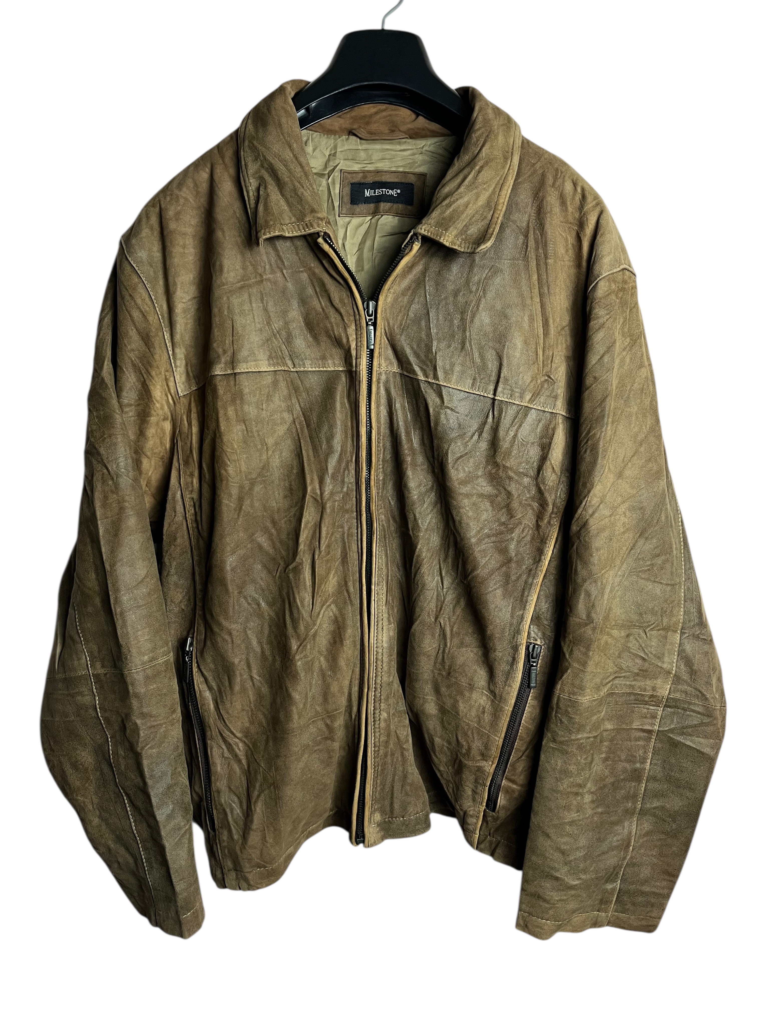 Oversize Vintage Deri Ceket (Large)