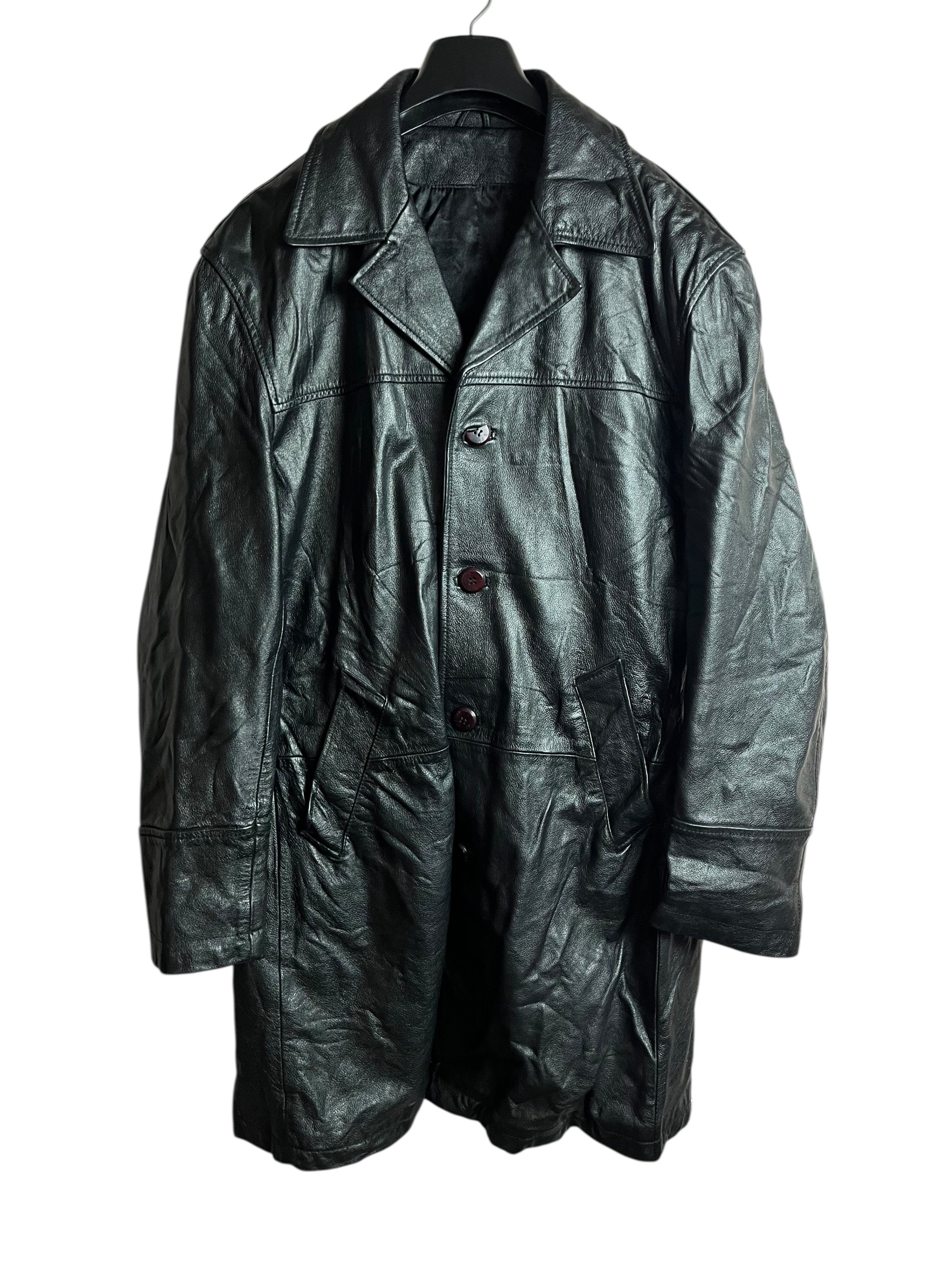 Uzun Vintage Deri Ceket (XL)