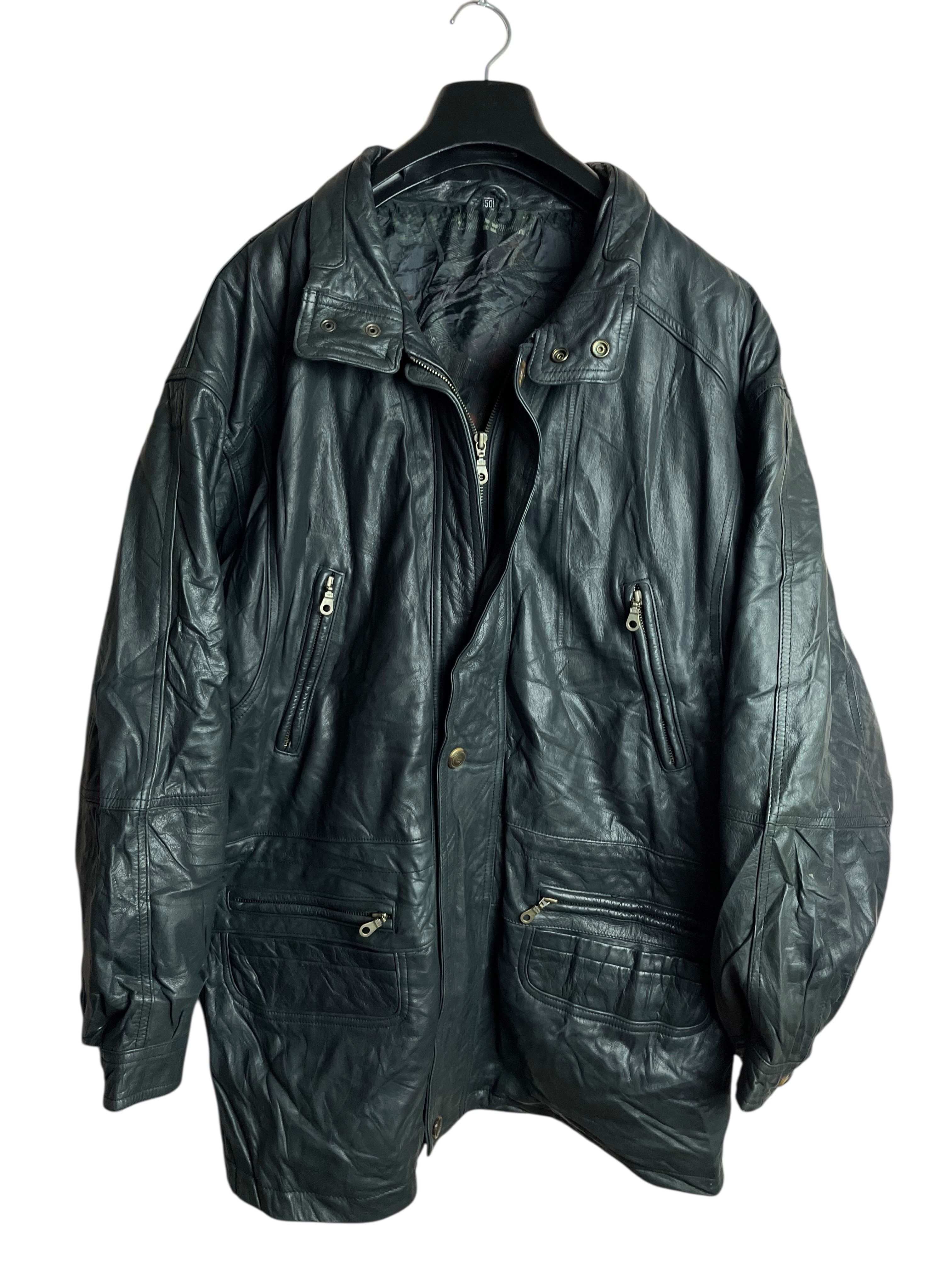 Uzun Vintage Deri Ceket (XL)