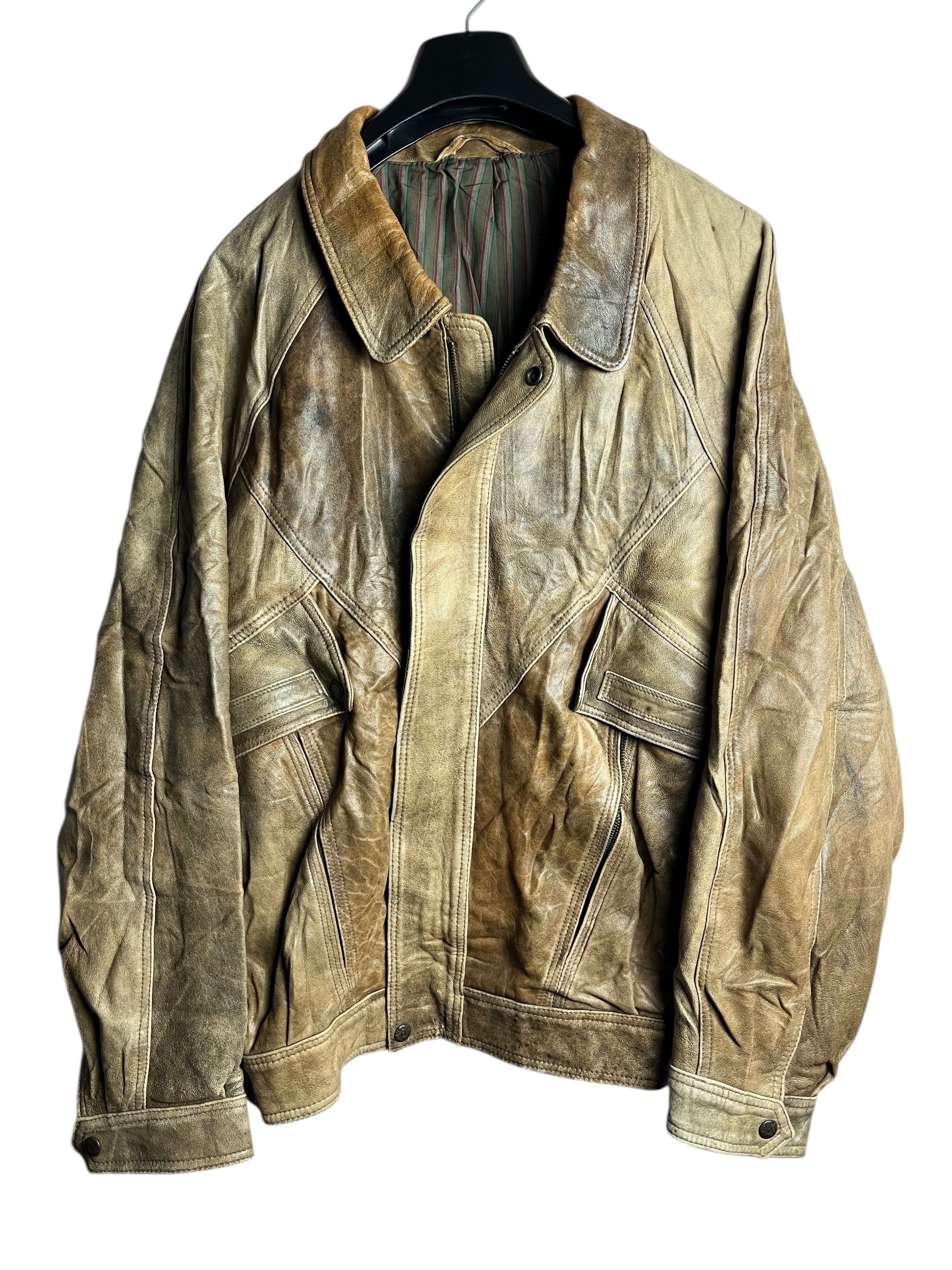 Oversize Vintage Deri Ceket (L-XL)