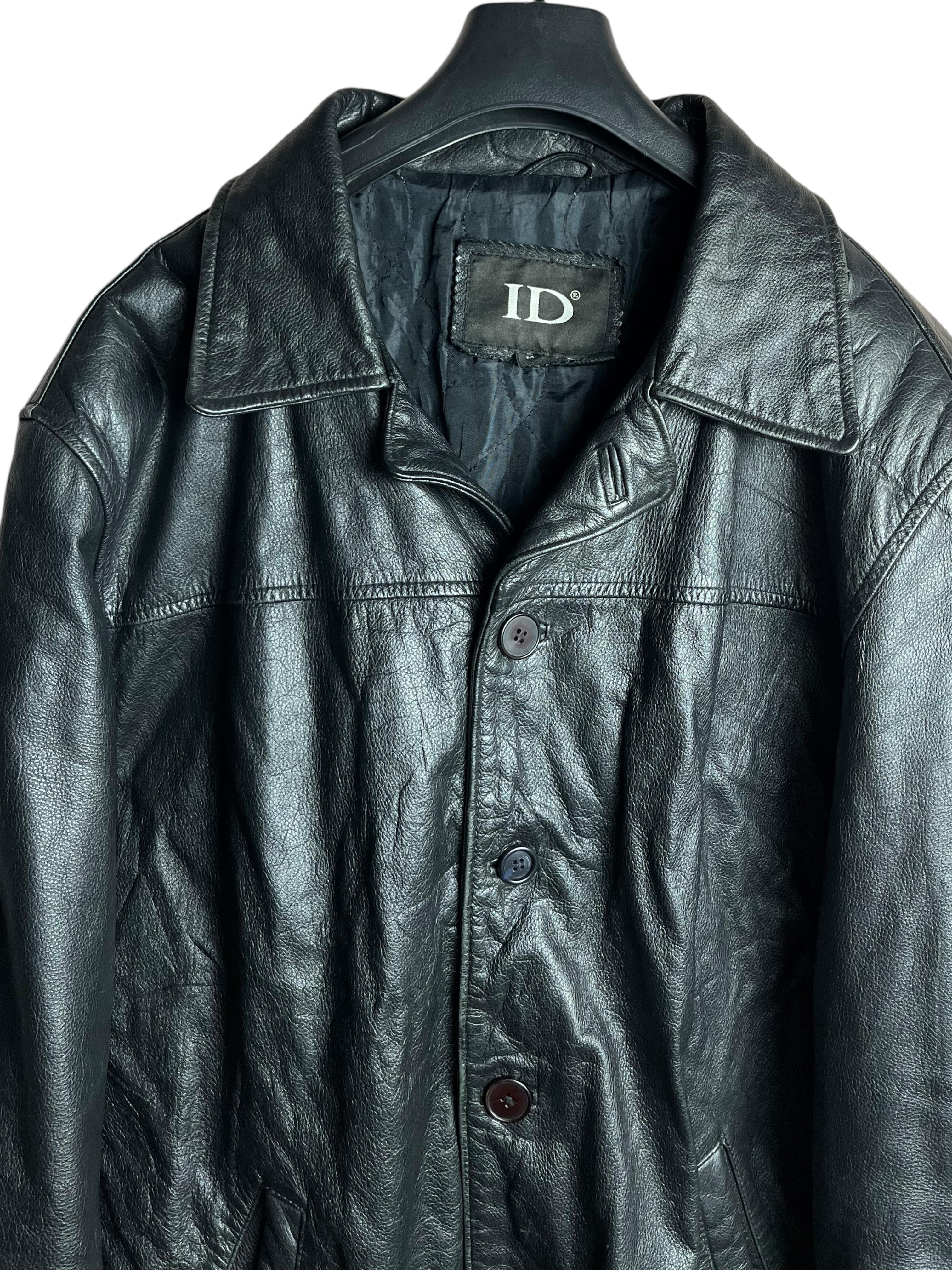 Oversize Uzun Vintage Deri Ceket (Medium)